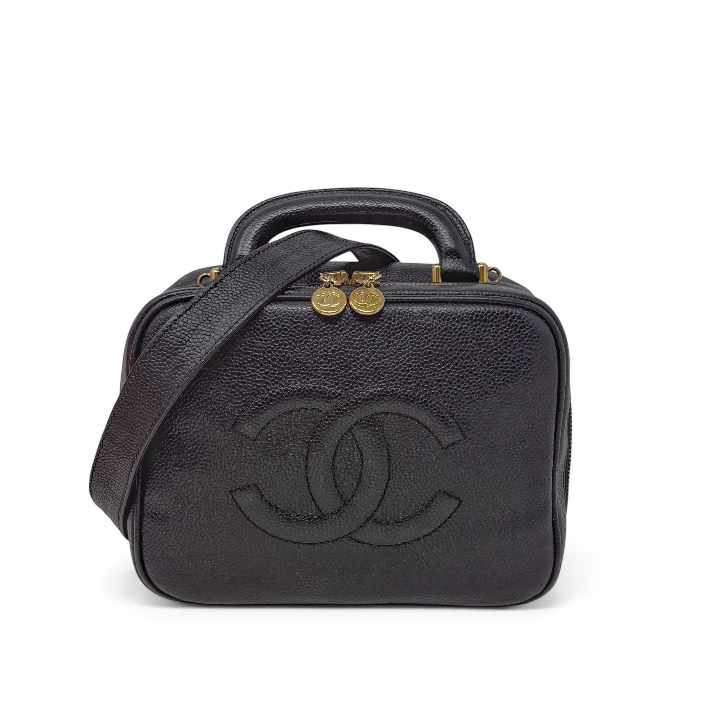 Chanel Vintage Black Lunch Box Vanity