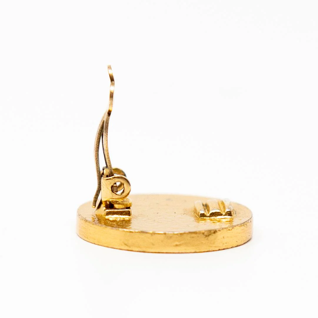 Chanel Vintage Red Button Clip On Earrings - Image 6