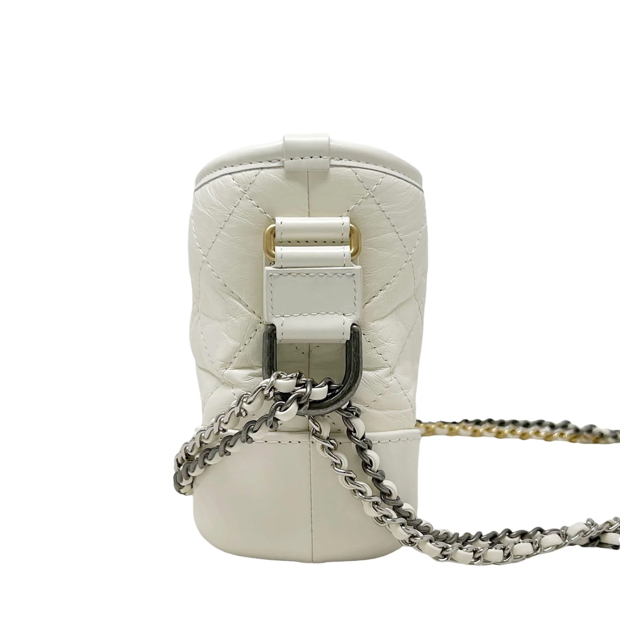Chanel White Aged Calfskin Small Gabrielle Bag - Image 4