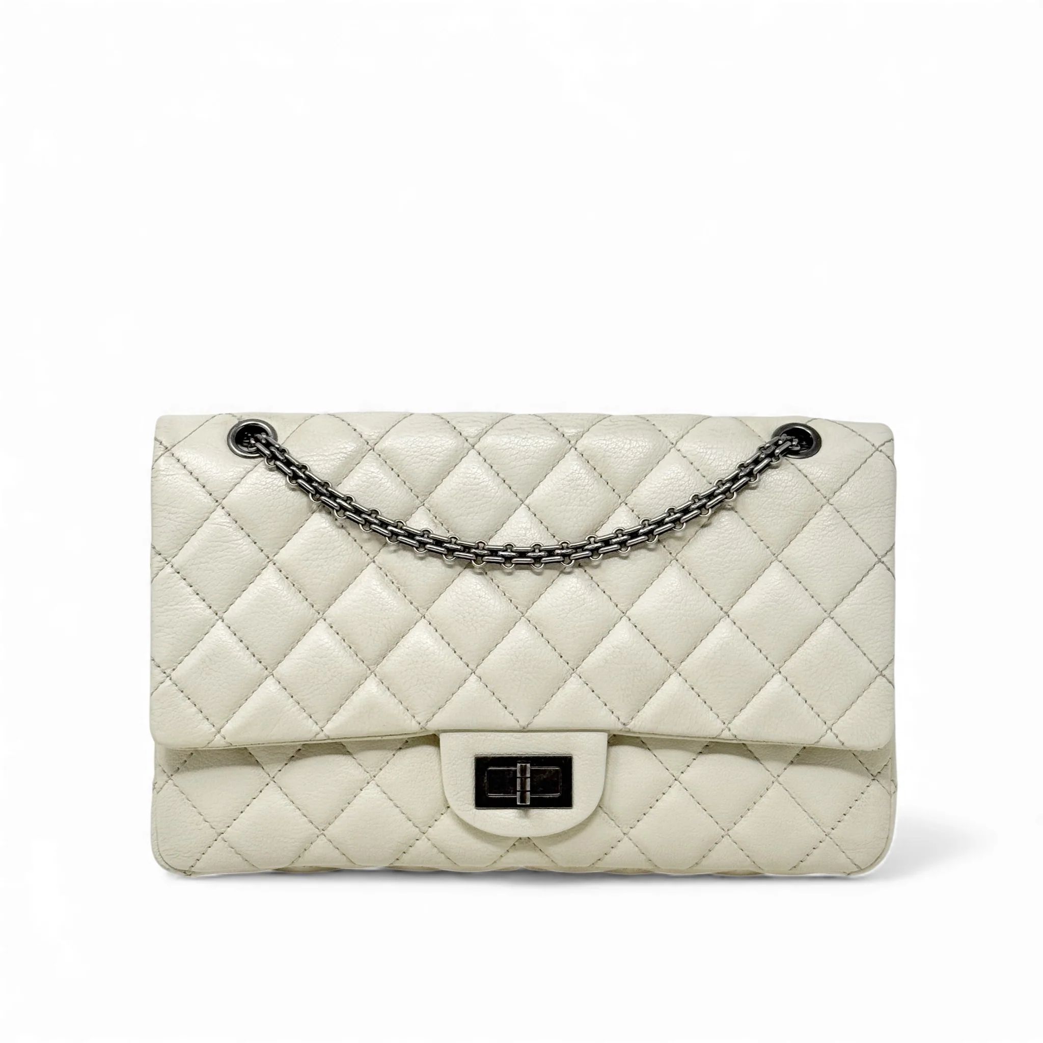 Chanel White Calfskin 2.55 Reissue 227