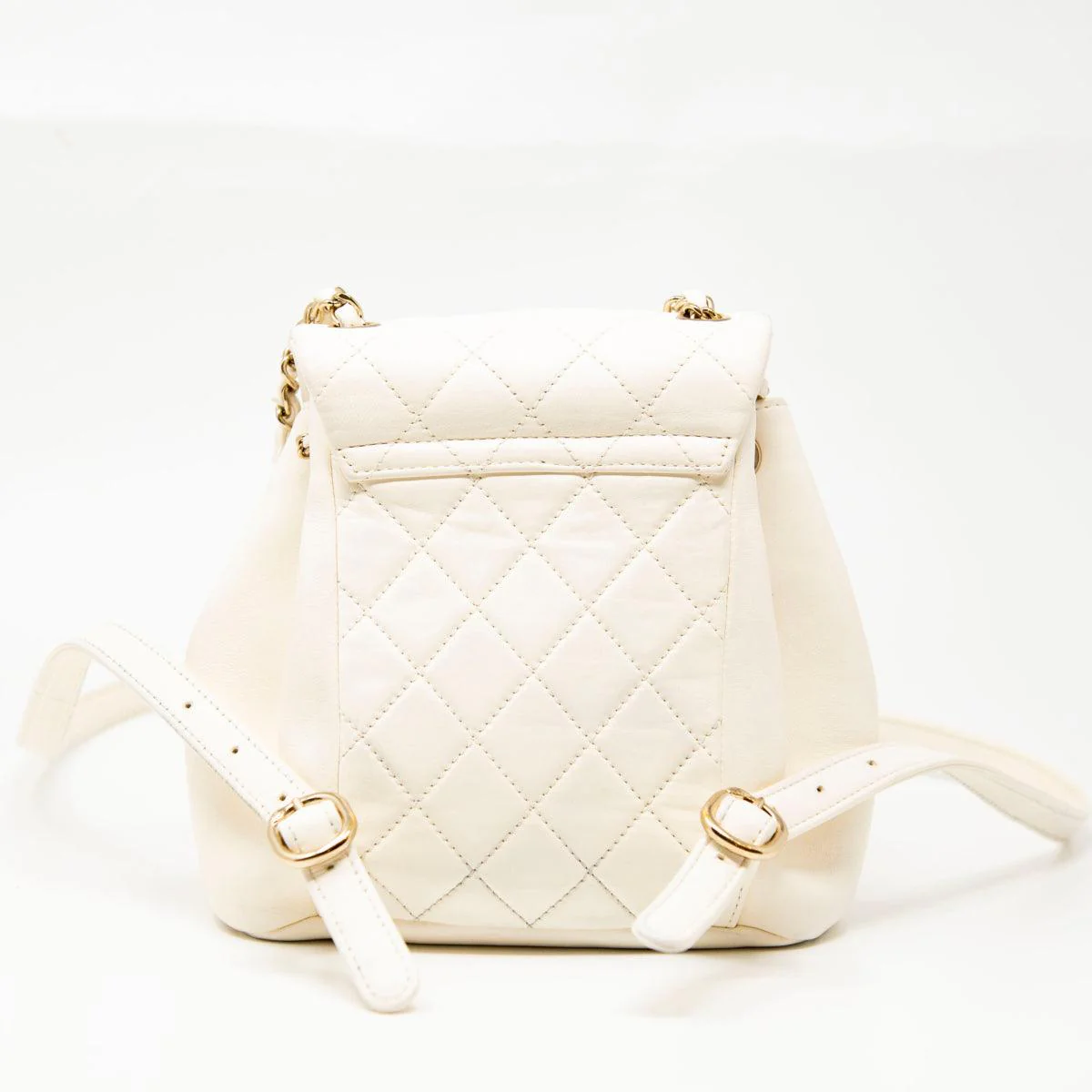 Chanel White Lambskin Duma Backpack - Image 3