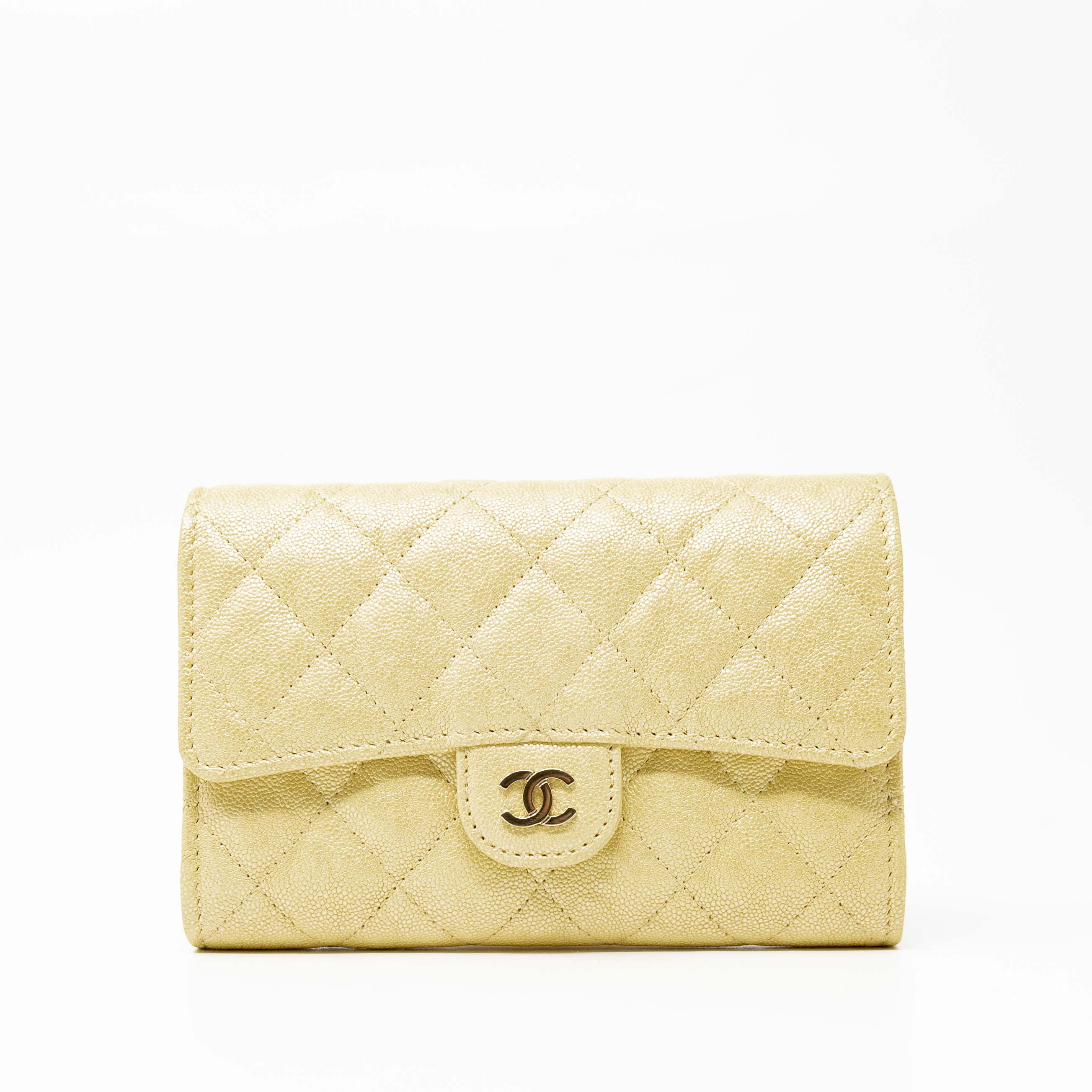 Chanel Yellow Iridescent Mini Wallet On Chain - Image 14