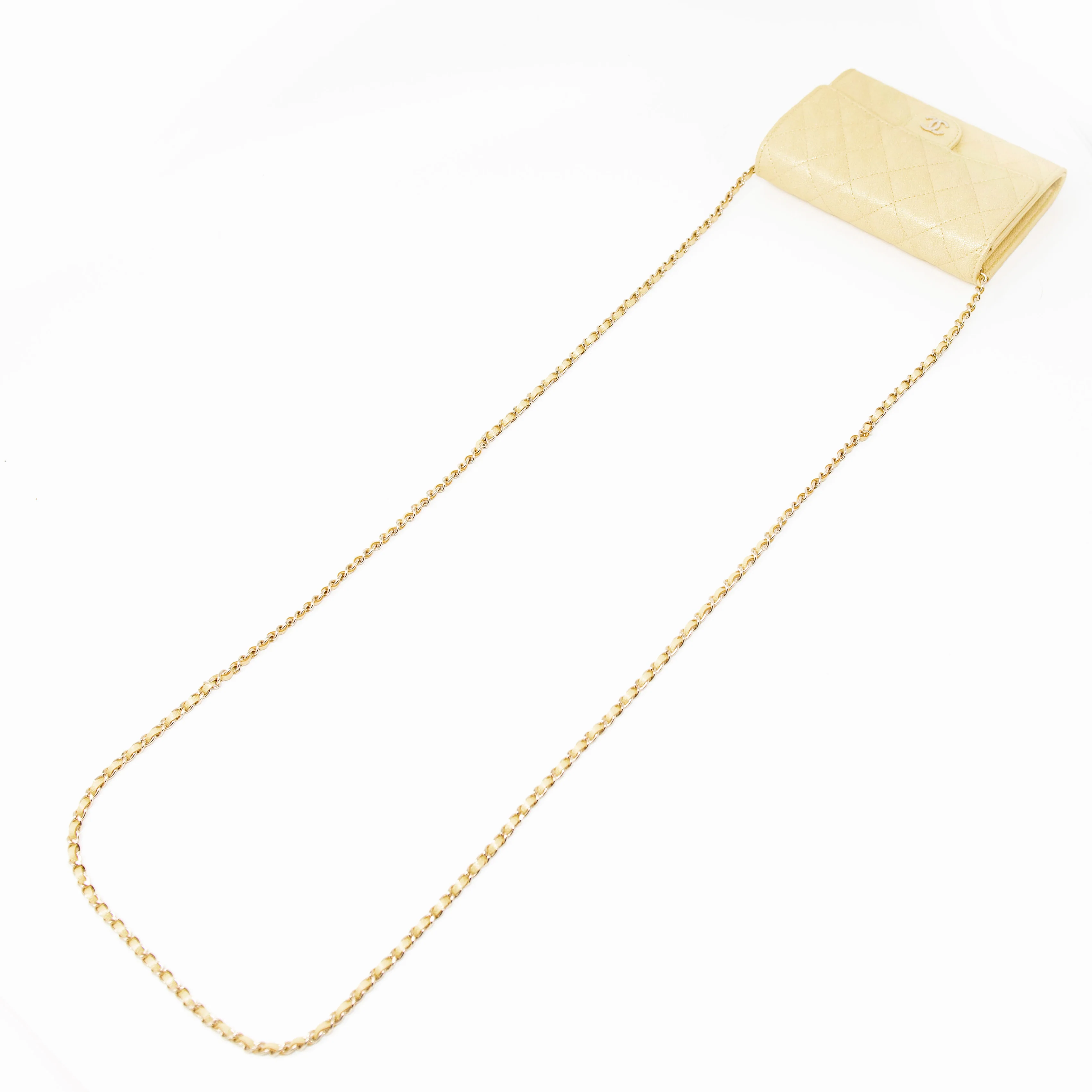 Chanel Yellow Iridescent Mini Wallet On Chain - Image 15