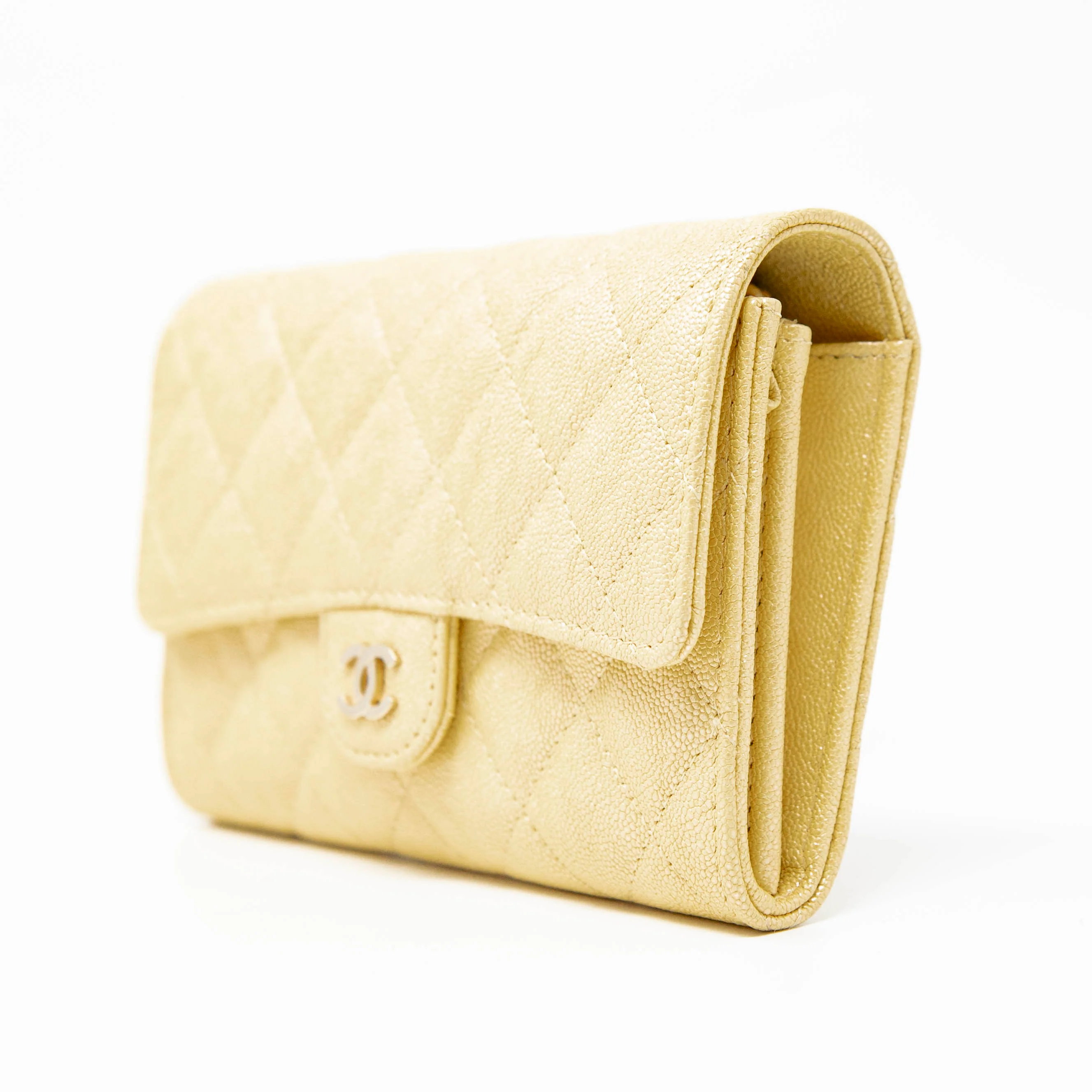 Chanel Yellow Iridescent Mini Wallet On Chain - Image 2