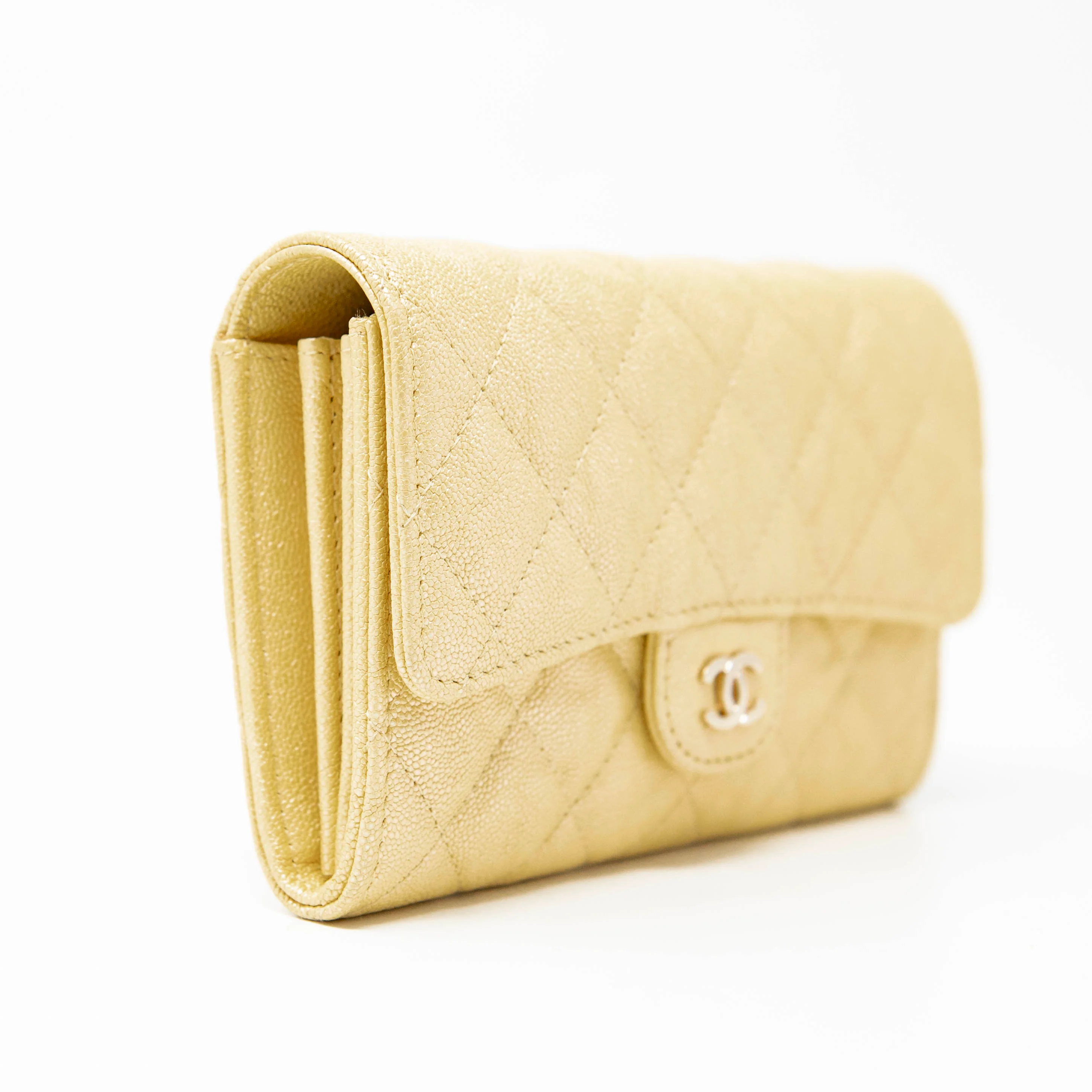 Chanel Yellow Iridescent Mini Wallet On Chain - Image 4