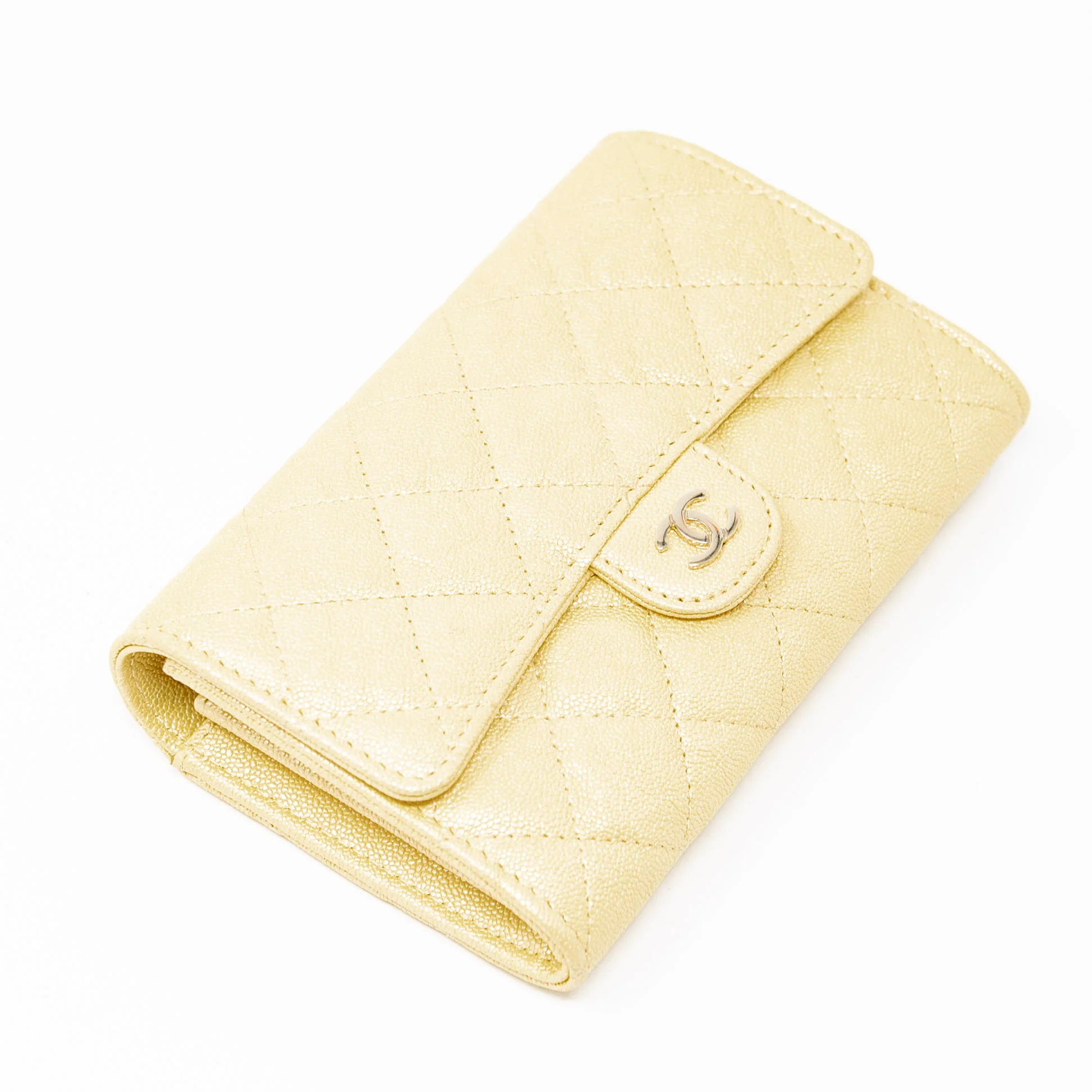 Chanel Yellow Iridescent Mini Wallet On Chain - Image 8