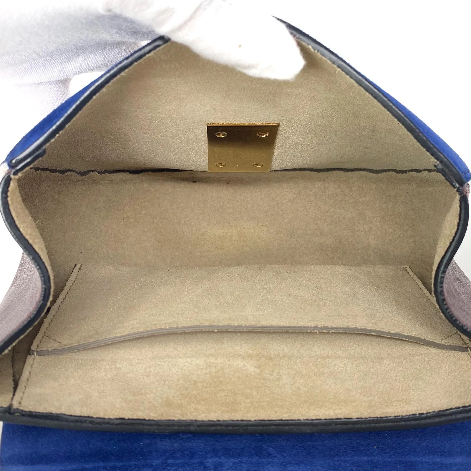 Chloe Burgundy & Navy Mini Drew Bag - Image 10