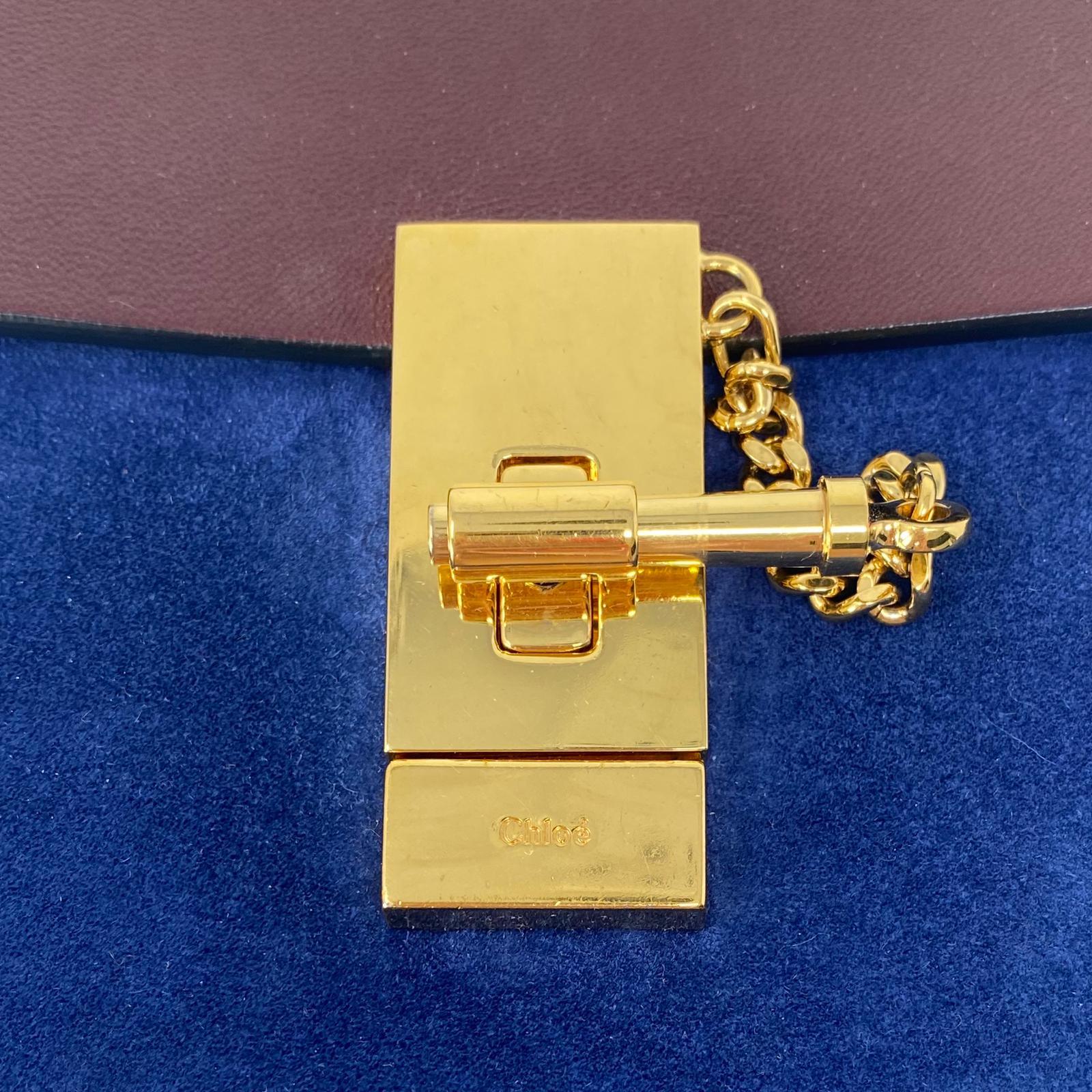 Chloe Burgundy & Navy Mini Drew Bag - Image 11