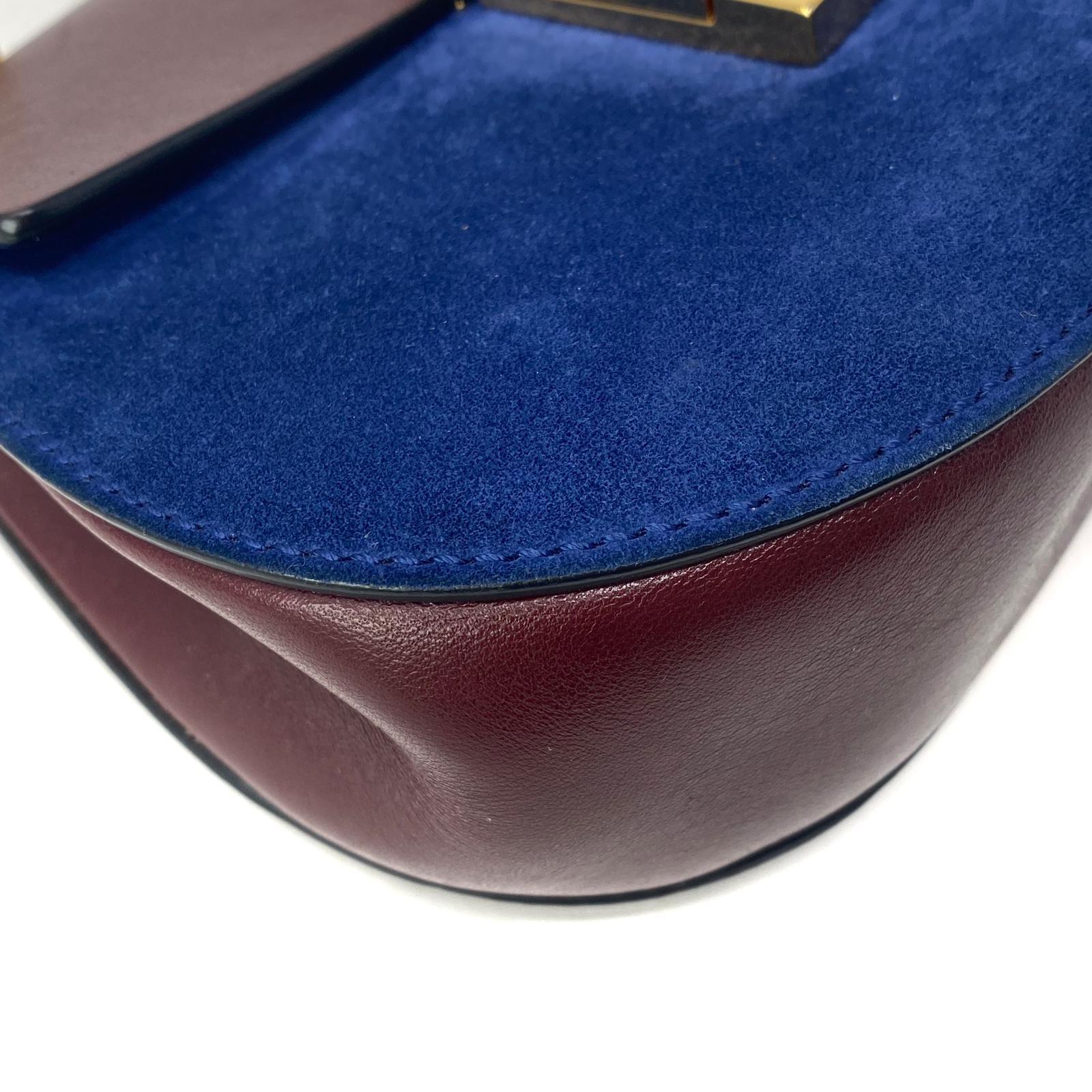 Chloe Burgundy & Navy Mini Drew Bag - Image 5