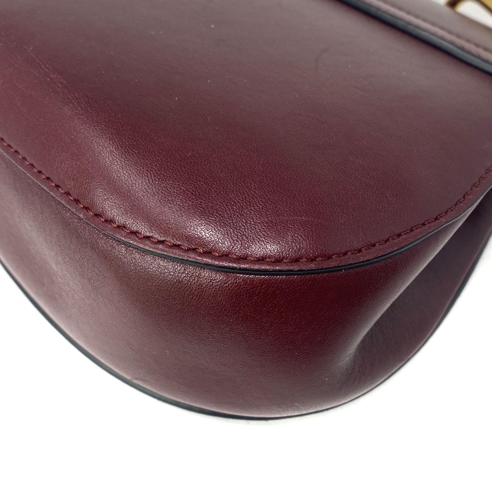 Chloe Burgundy & Navy Mini Drew Bag - Image 8