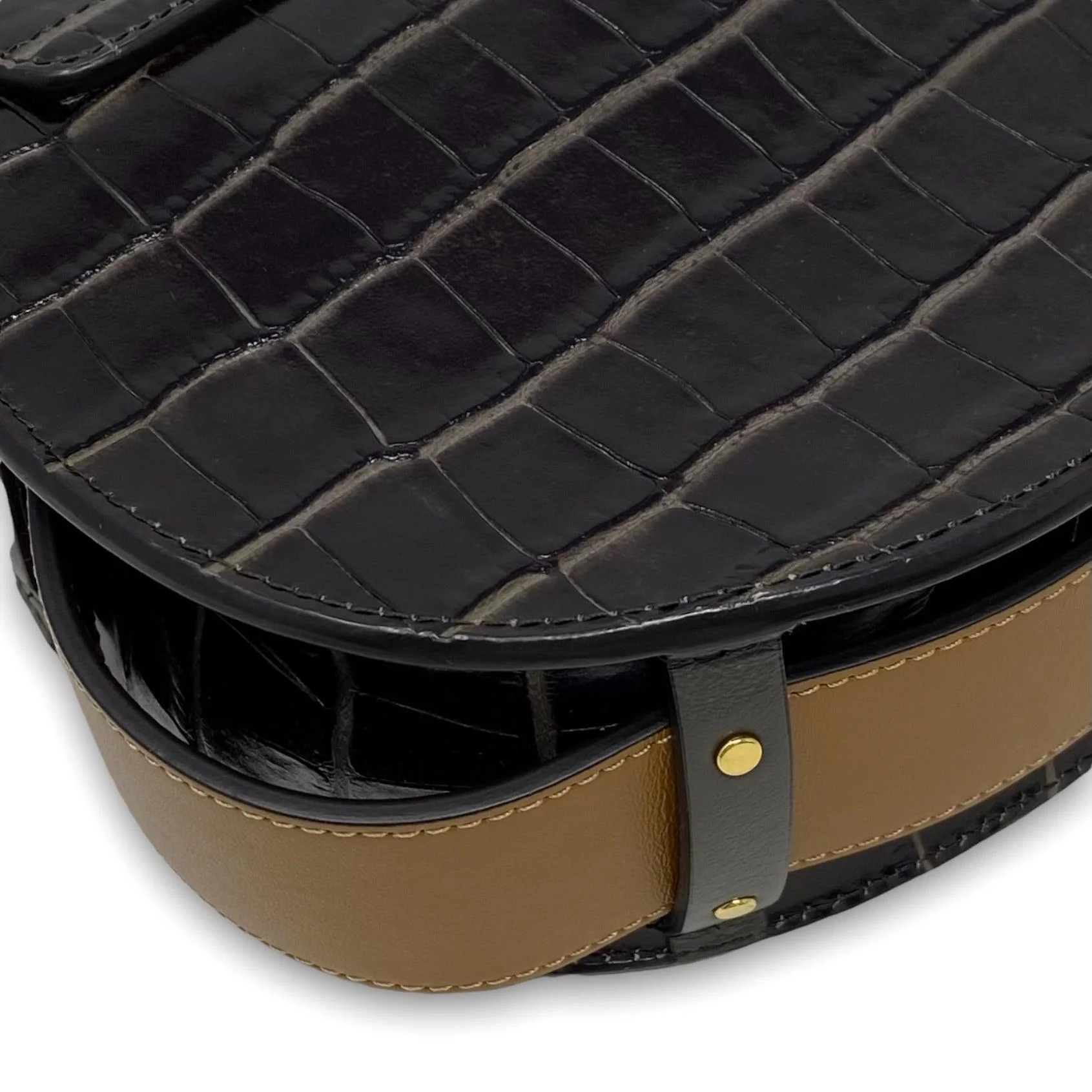 Chloé Chocolate Croc Small Tess Bag - Image 9