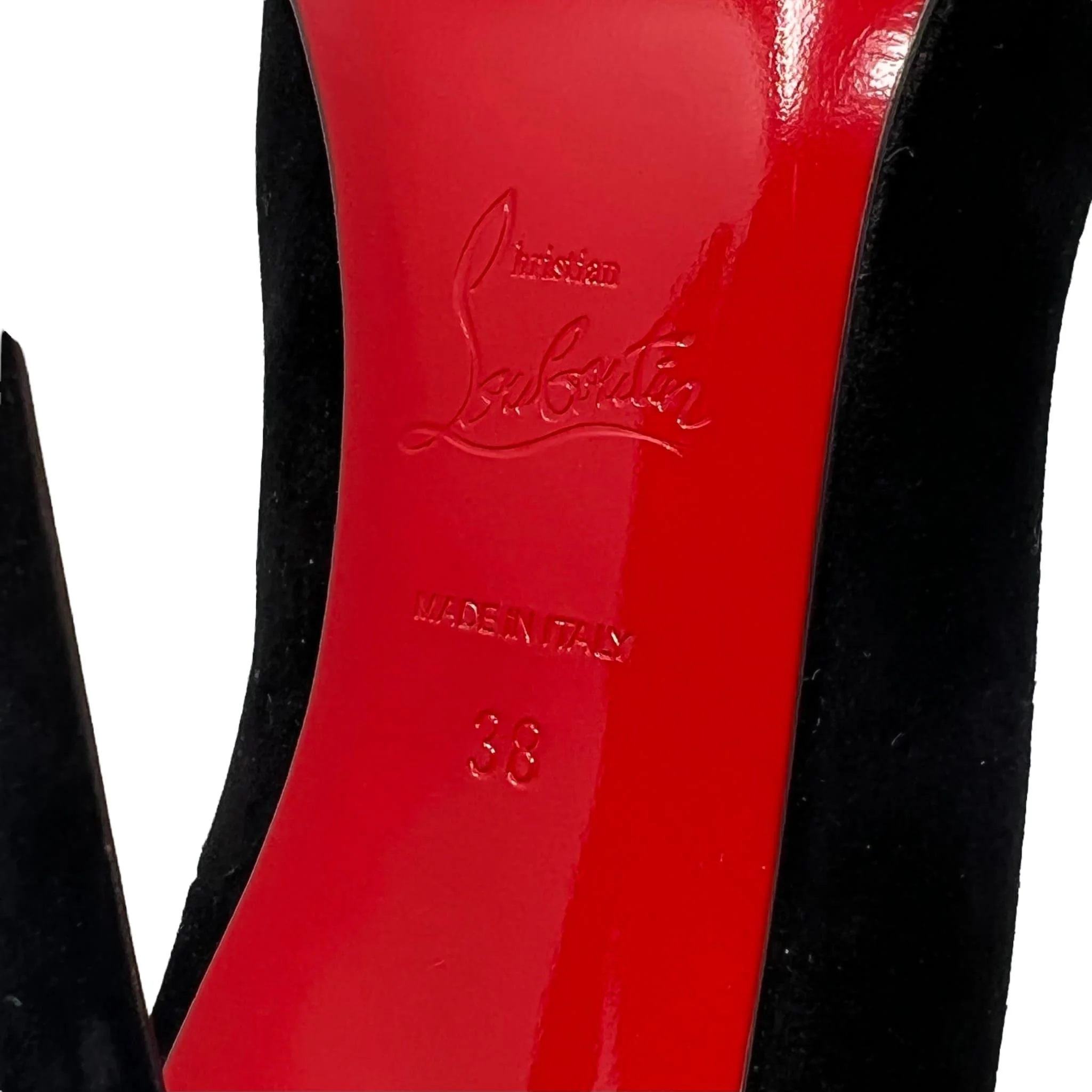 Christian Louboutin Black Suede GEO Spike Pumps 38 - Image 7