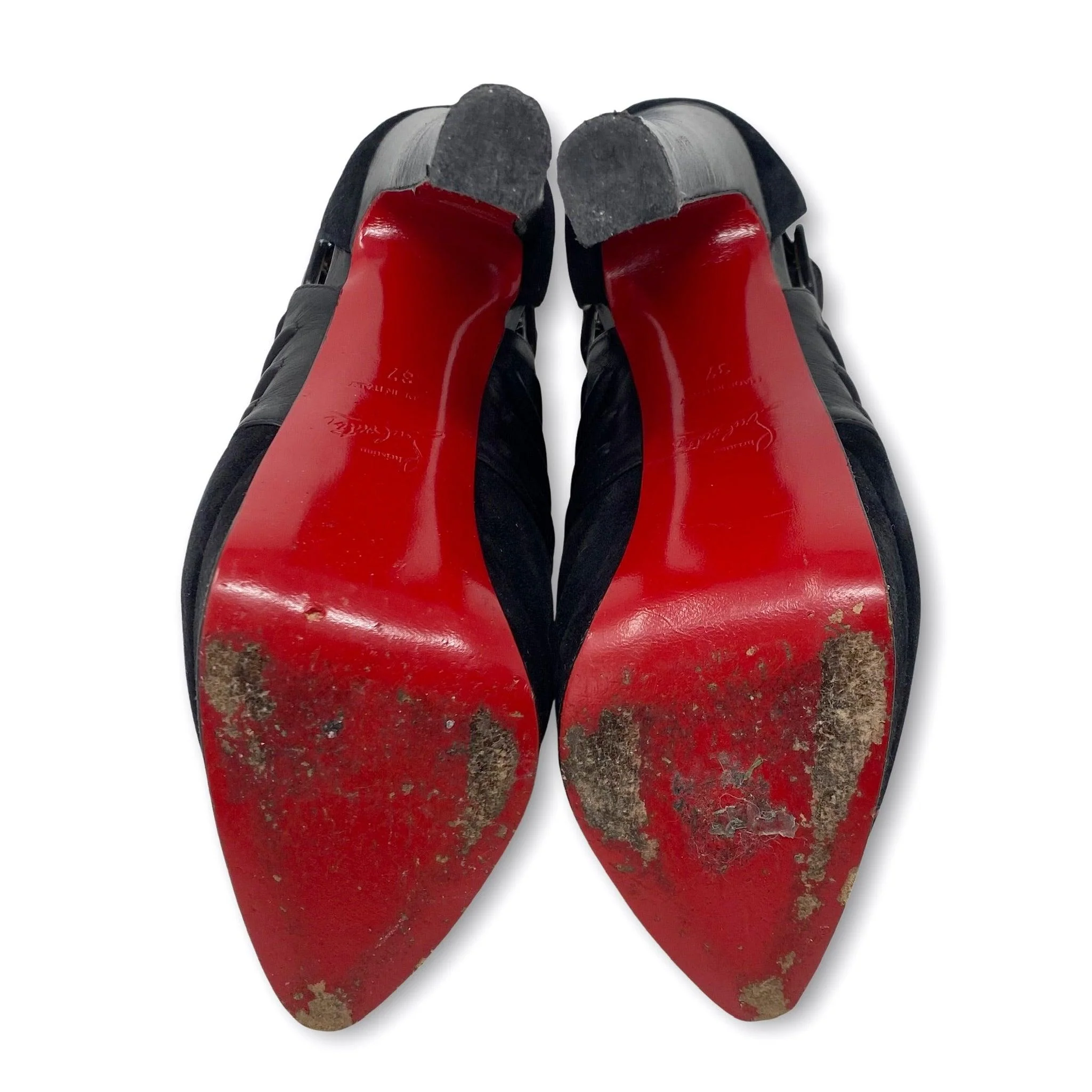 Christian Louboutin Bye Bye Suede Booties 37 - Image 4