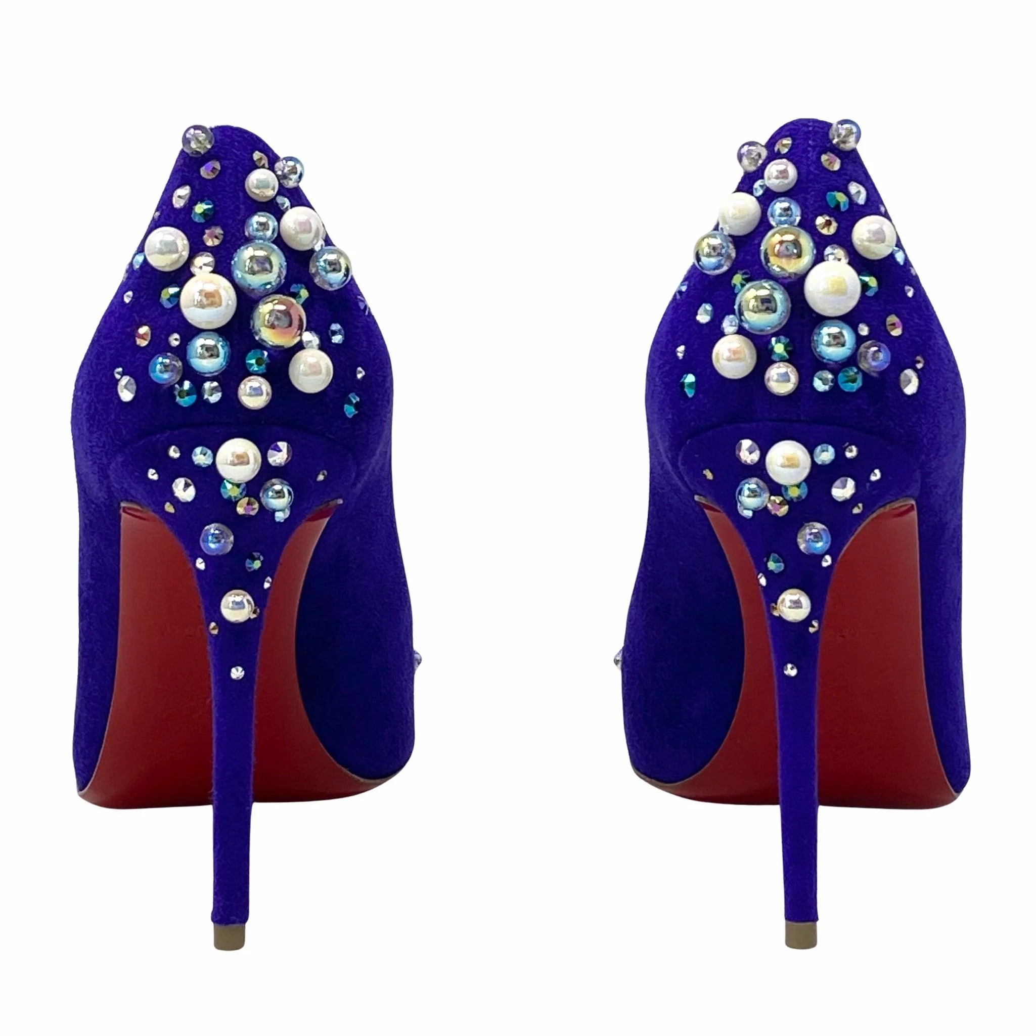Christian Louboutin Purple Pop Suede Candidate Pumps 35 - Image 3