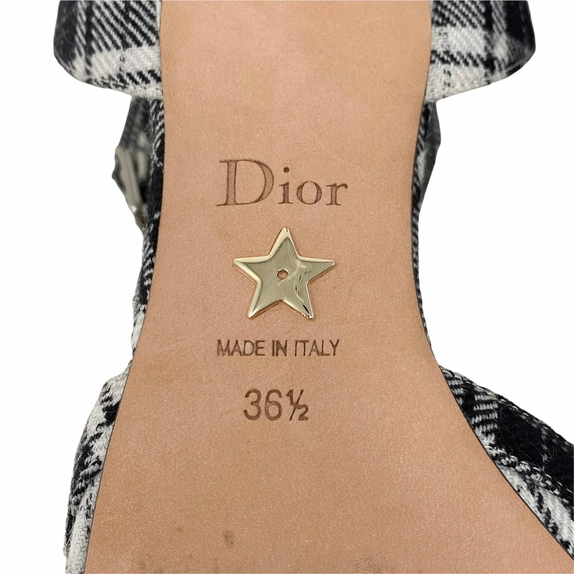 Dior Black & White Tarta Gang Slingback Pumps 36.5 - Image 5