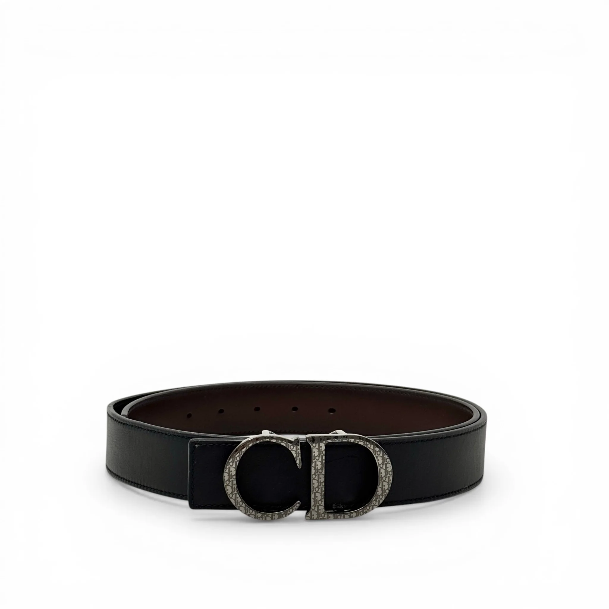 Dior Black/Brown Homme CD Reversible Belt 40/100