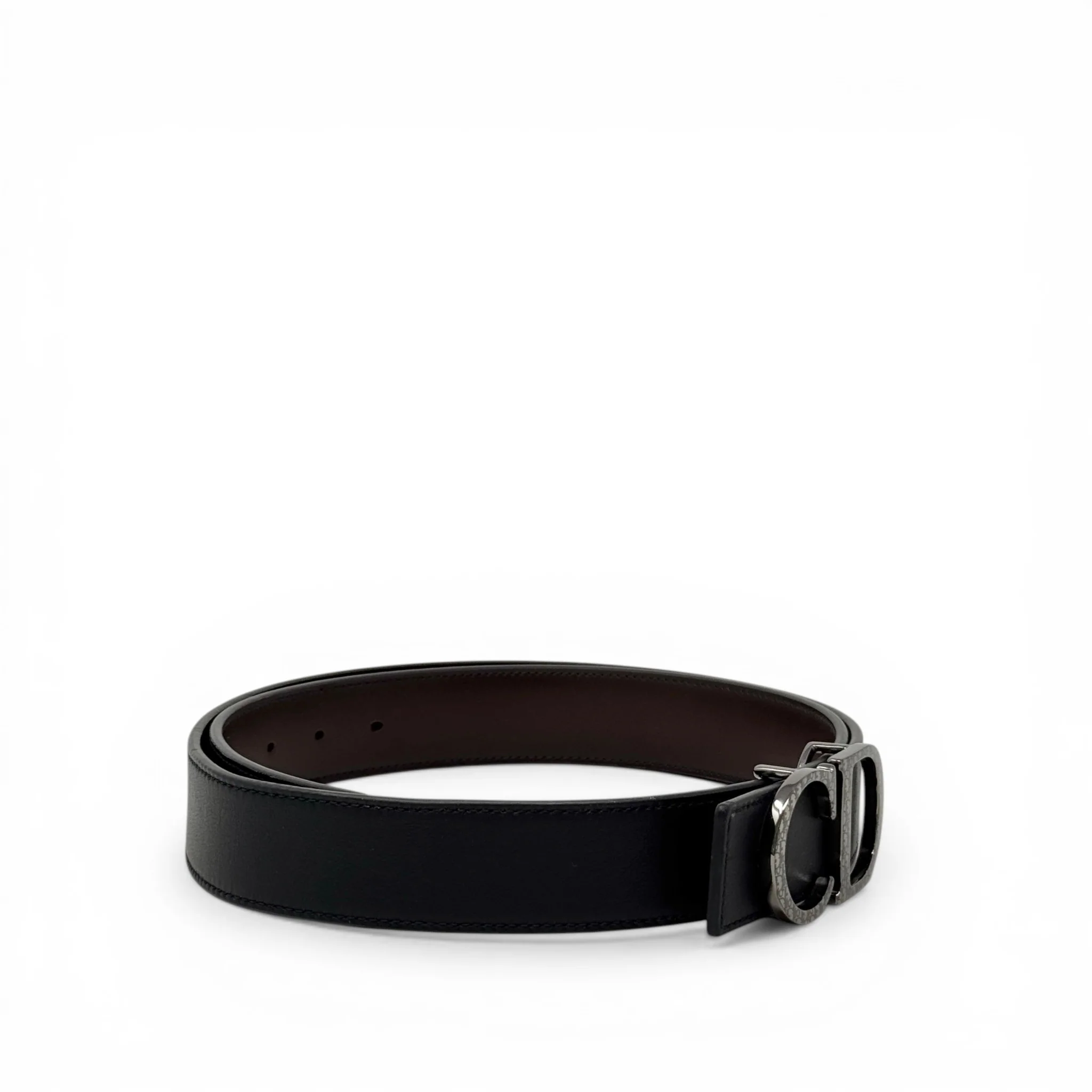 Dior Black/Brown Homme CD Reversible Belt 40/100 - Image 4
