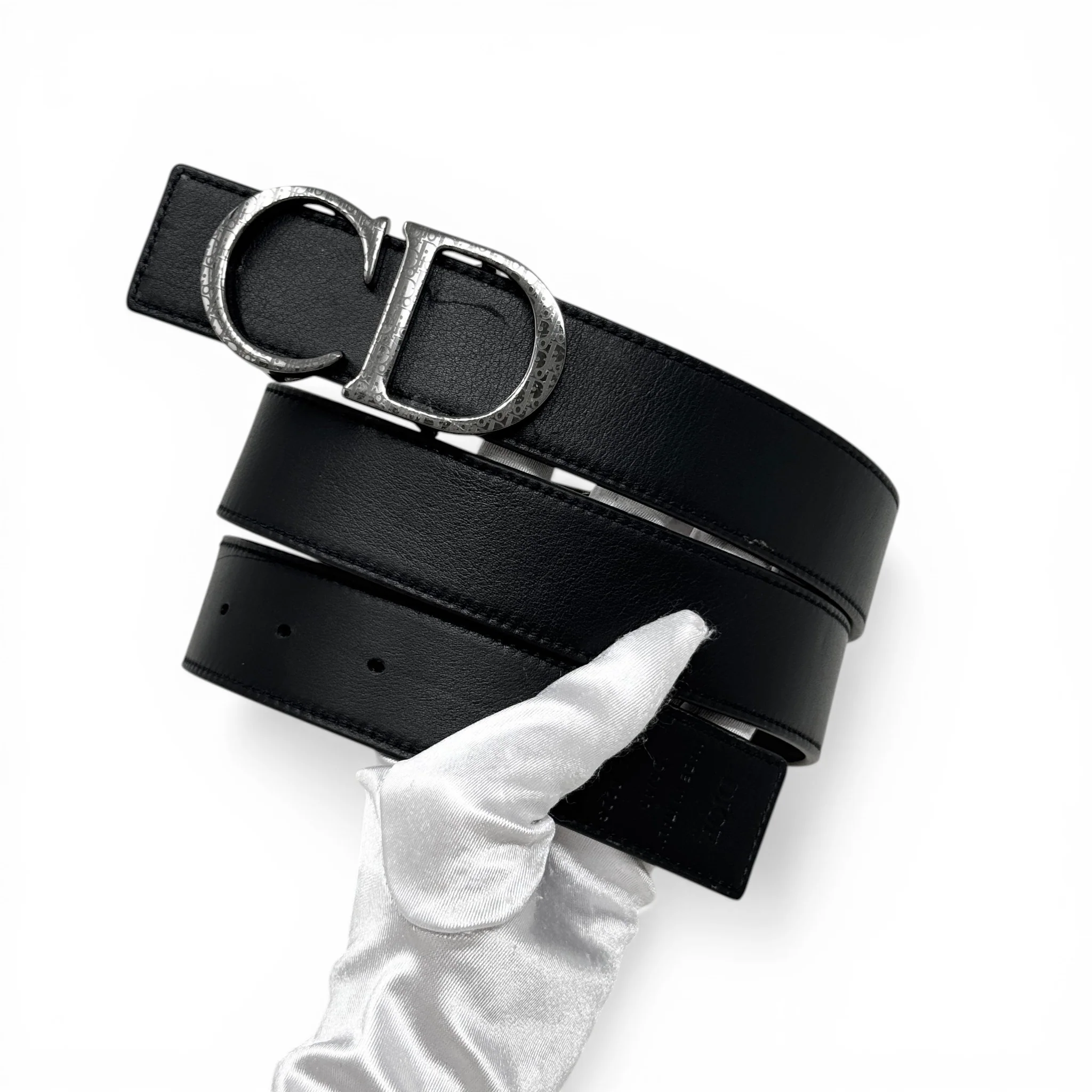 Dior Black/Brown Homme CD Reversible Belt 40/100 - Image 6