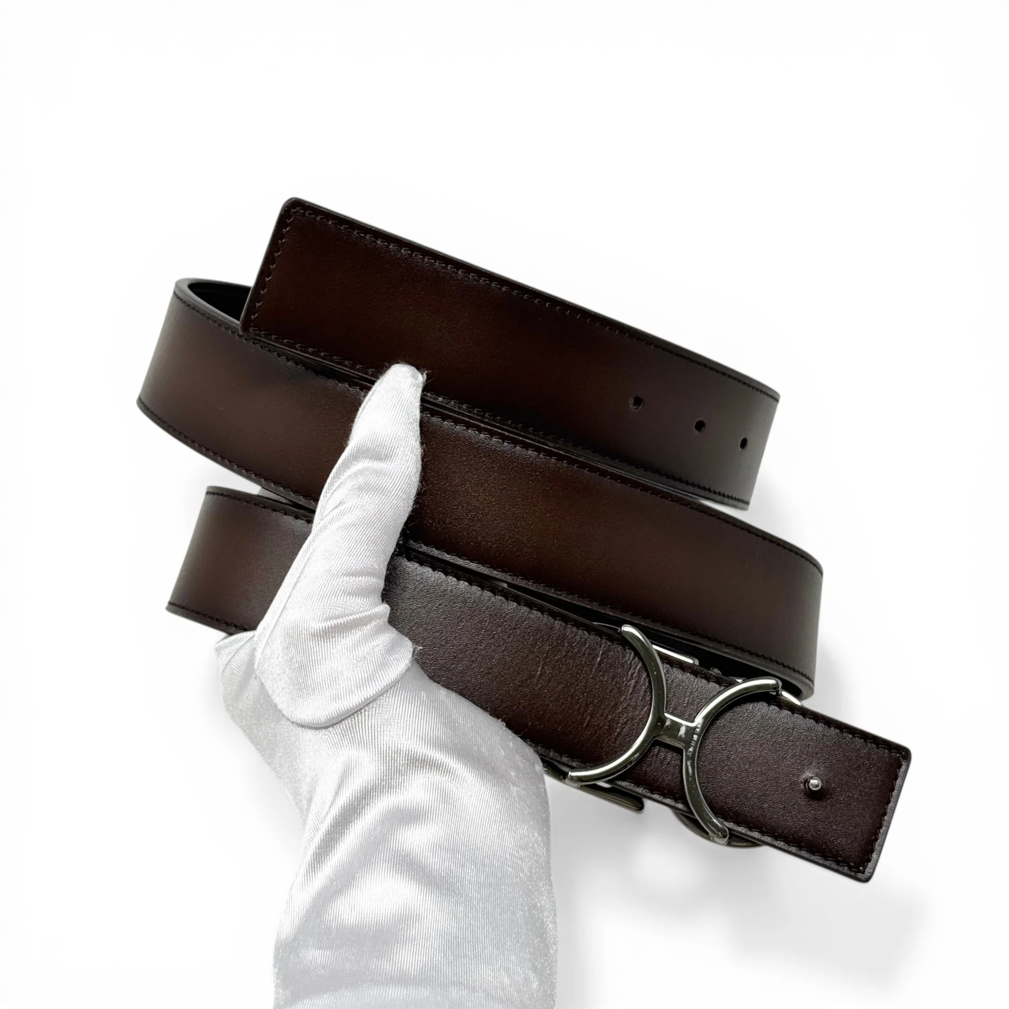 Dior Black/Brown Homme CD Reversible Belt 40/100 - Image 7