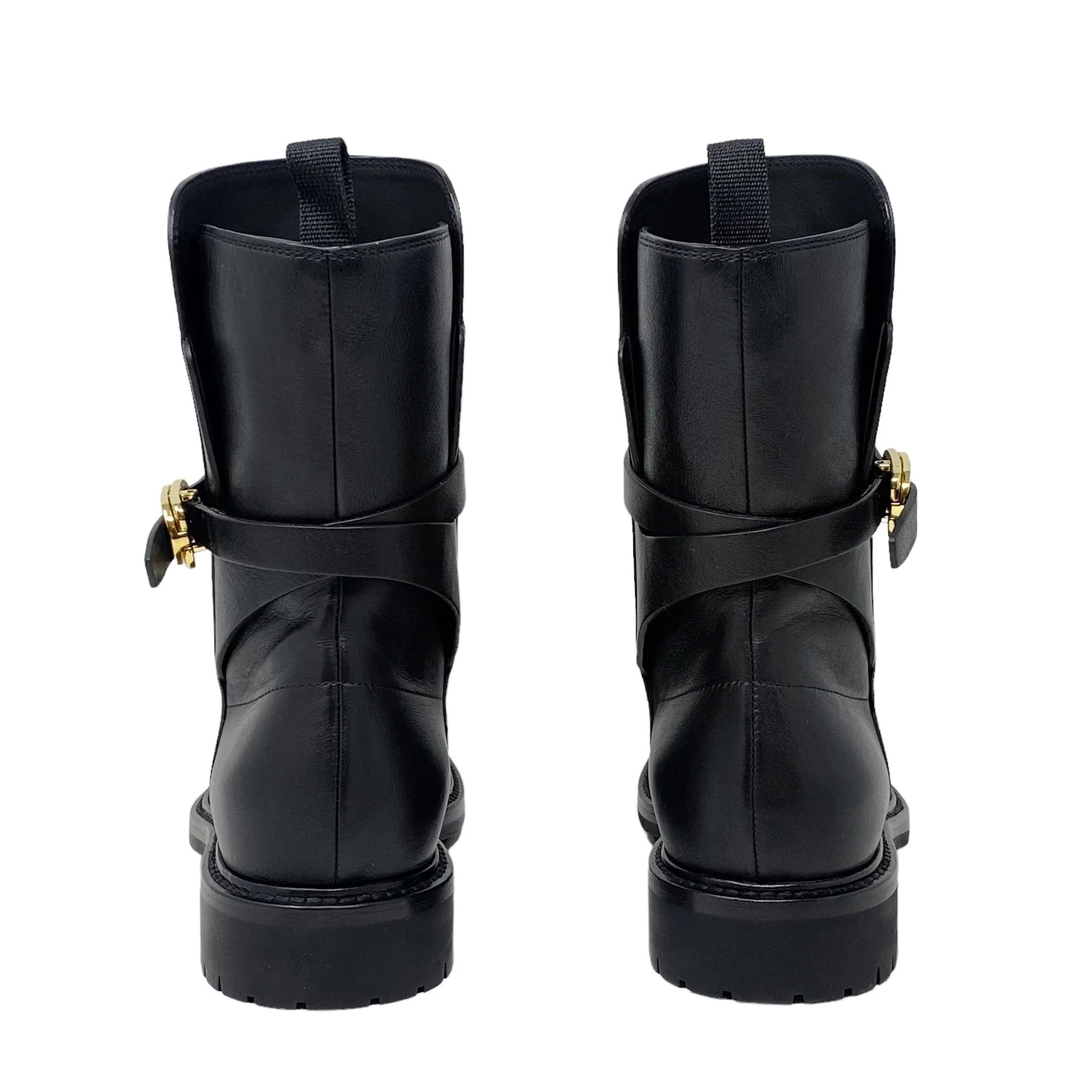 Dior Black Empreinte Combat Boots 38.5 - Image 4