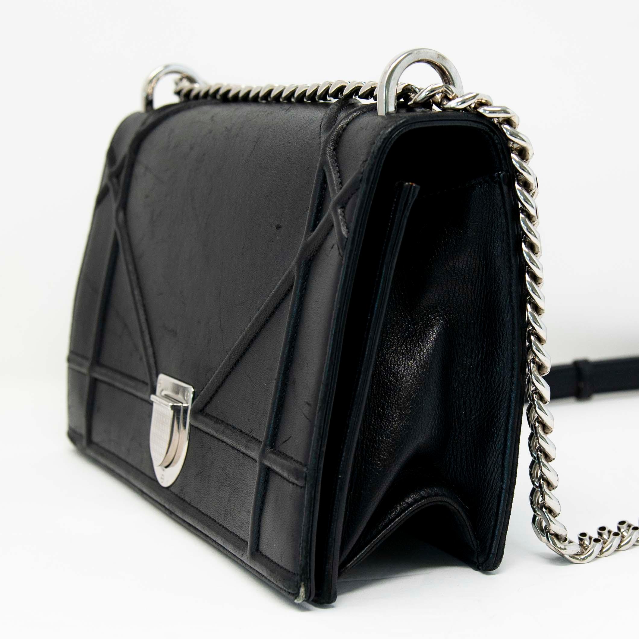 Dior Black Medium Diorama Flap - Image 2