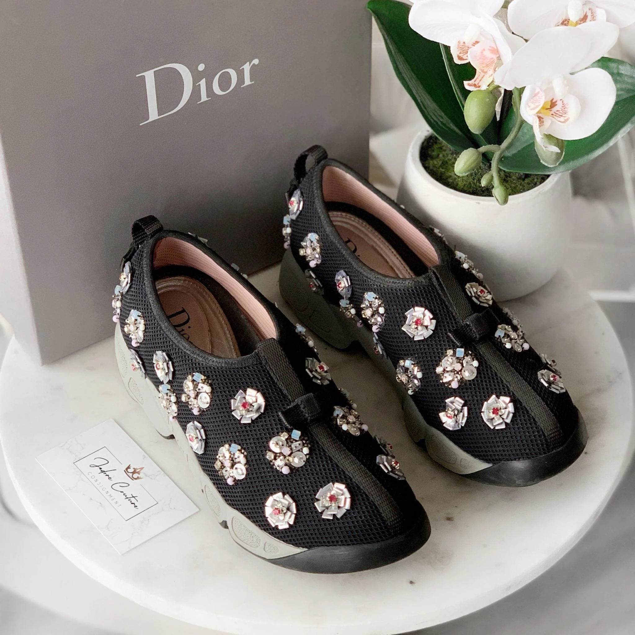 Dior Black Mesh Fusion Embellish Sneakers 35.5 - Image 5