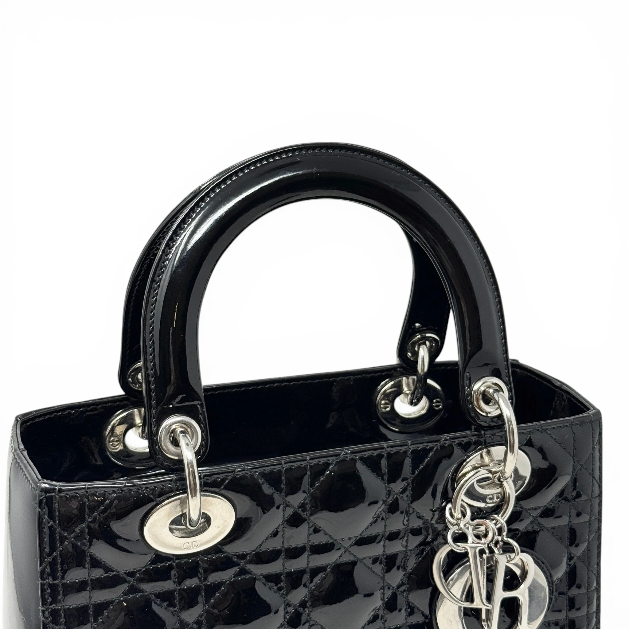 Dior Black Patent Medium Lady Dior - Image 10