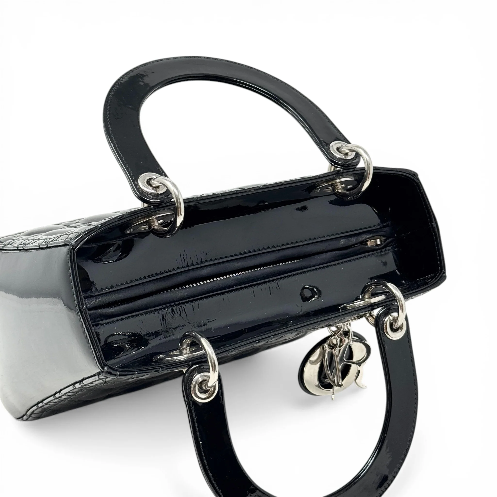 Dior Black Patent Medium Lady Dior - Image 12