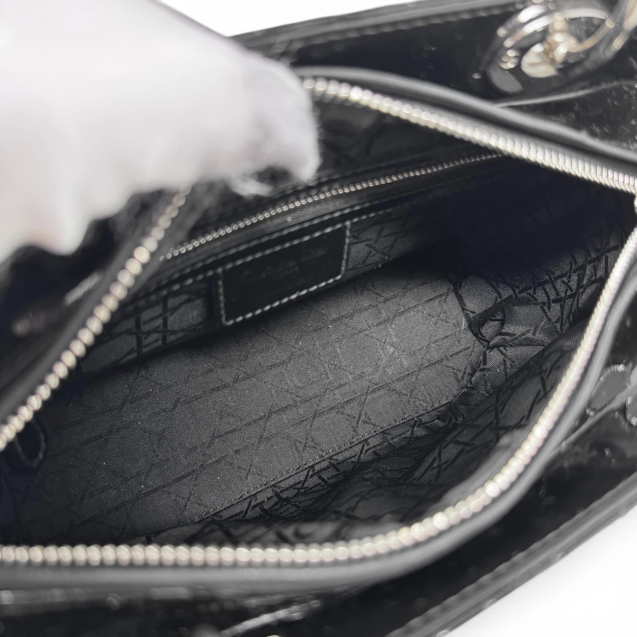 Dior Black Patent Medium Lady Dior - Image 13