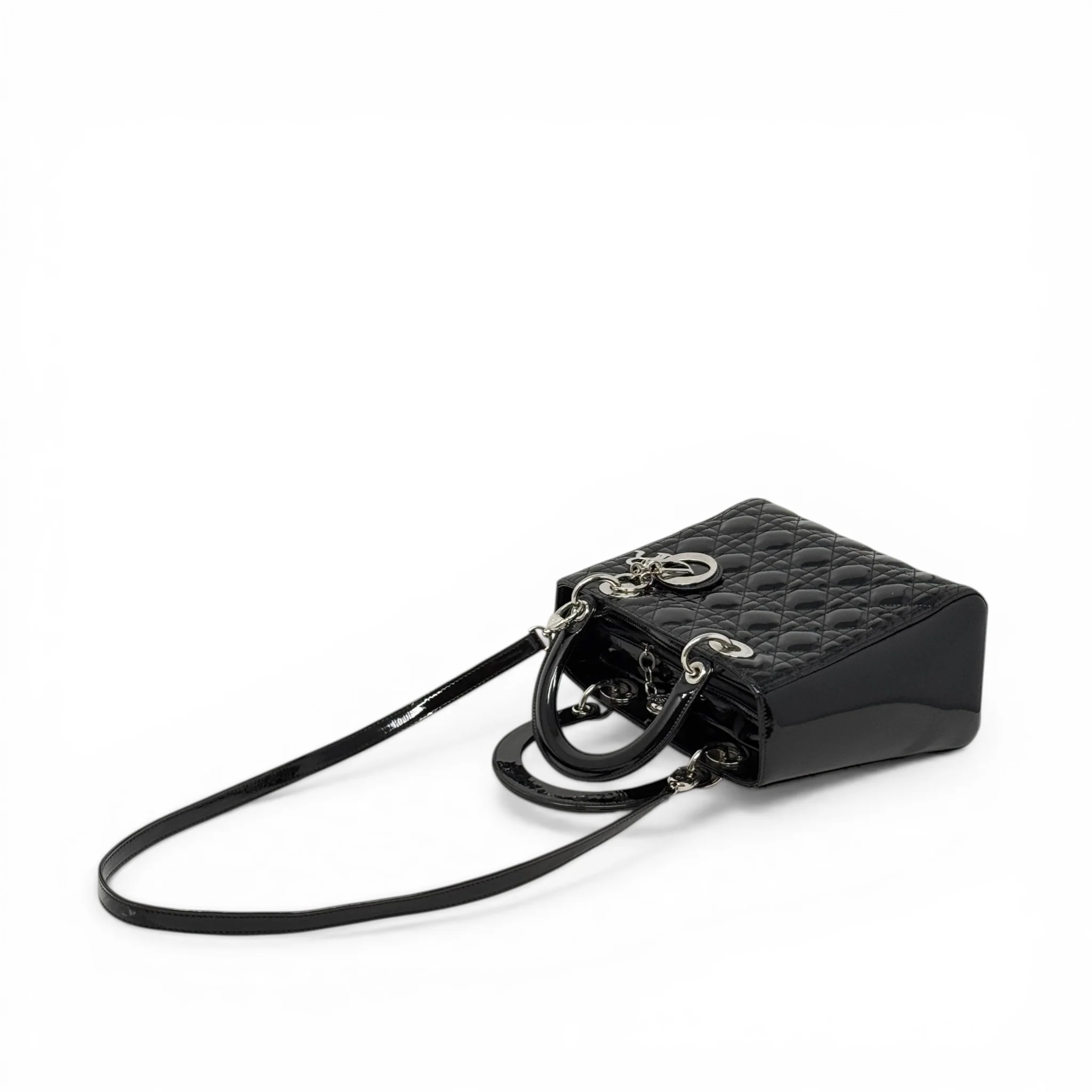 Dior Black Patent Medium Lady Dior - Image 15