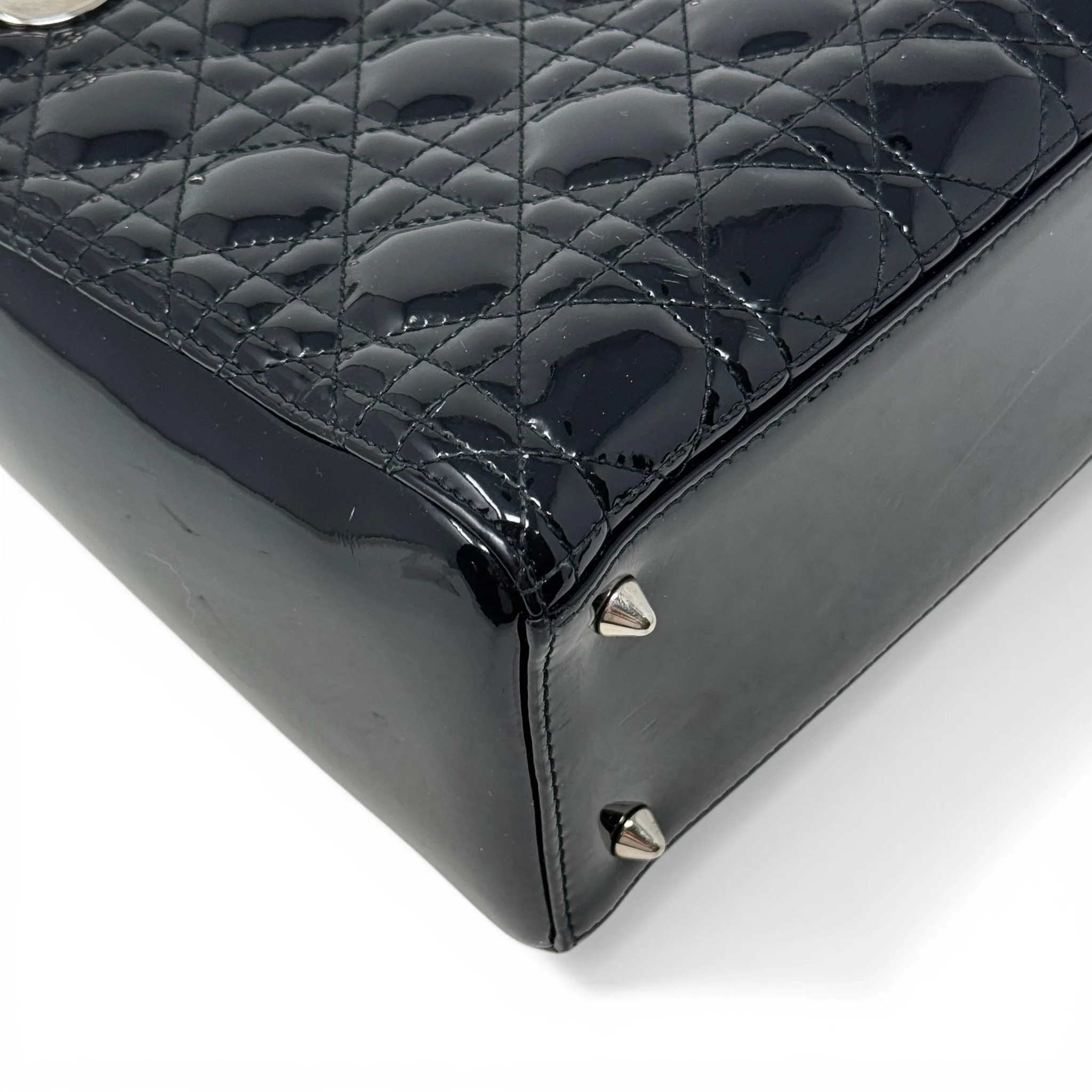 Dior Black Patent Medium Lady Dior - Image 9