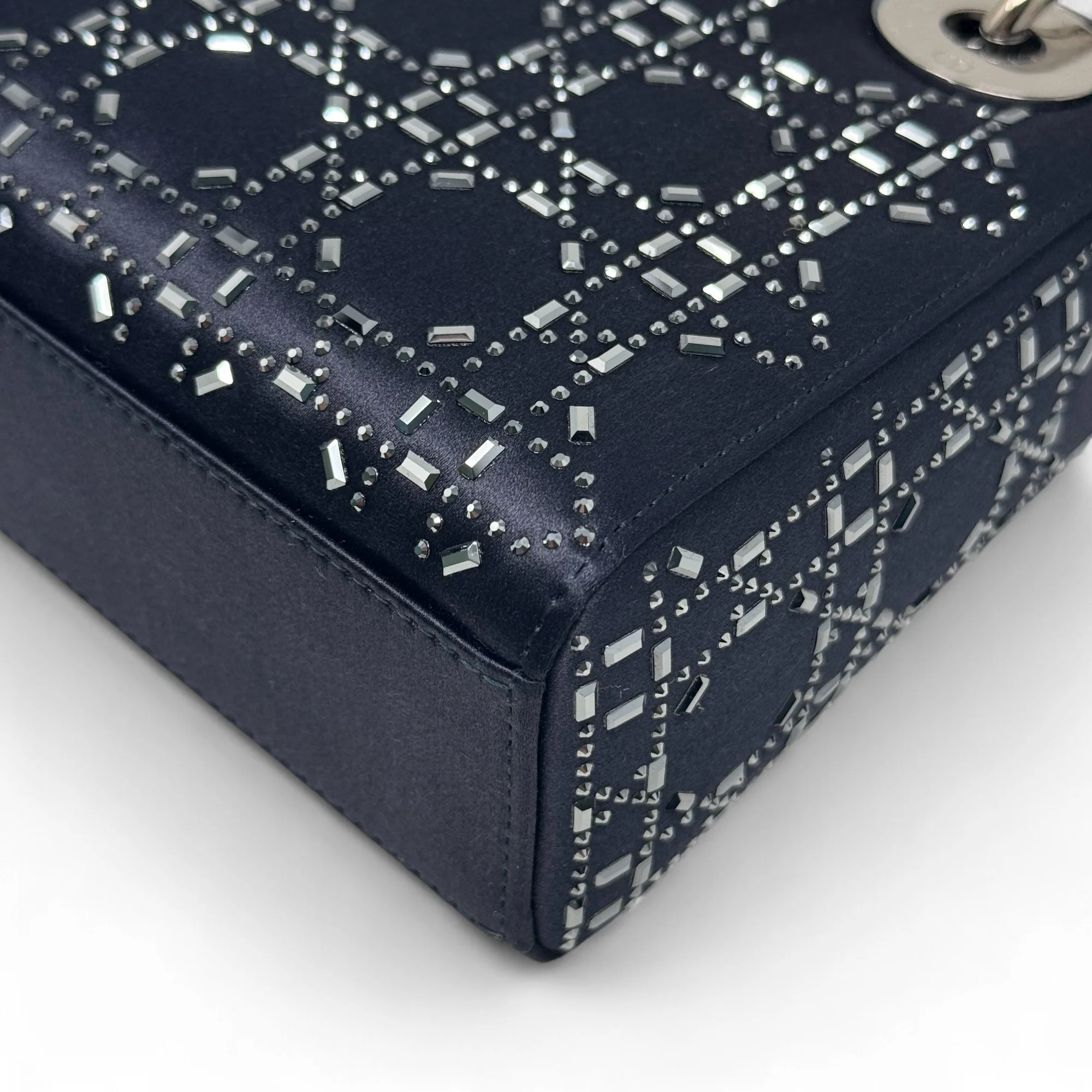 Dior Black Satin Strass Mini Lady Dior - Image 10