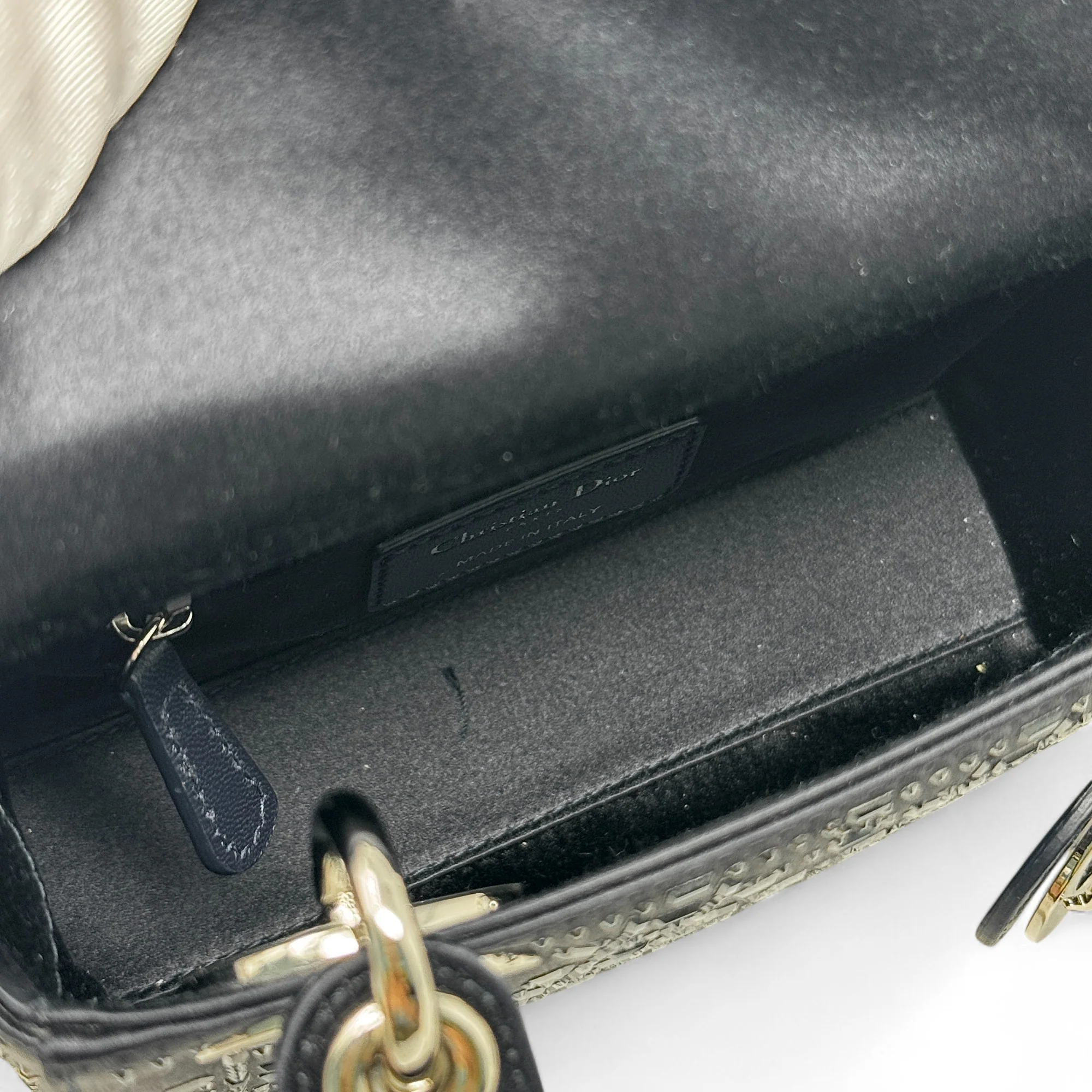 Dior Black Satin Strass Mini Lady Dior - Image 12