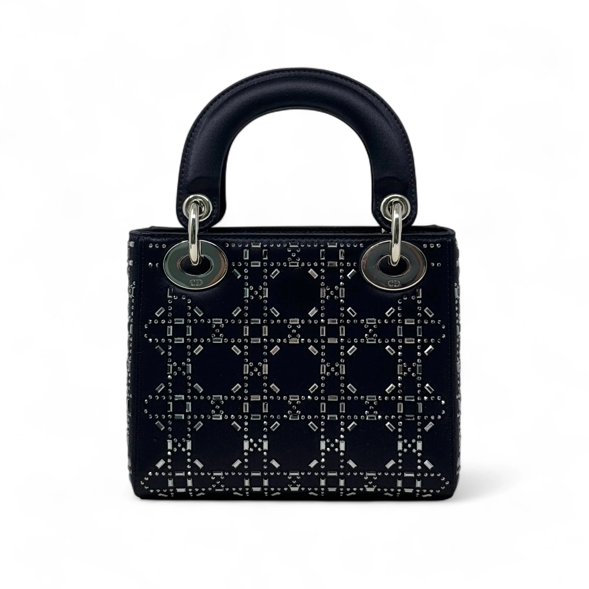 Dior Black Satin Strass Mini Lady Dior - Image 3