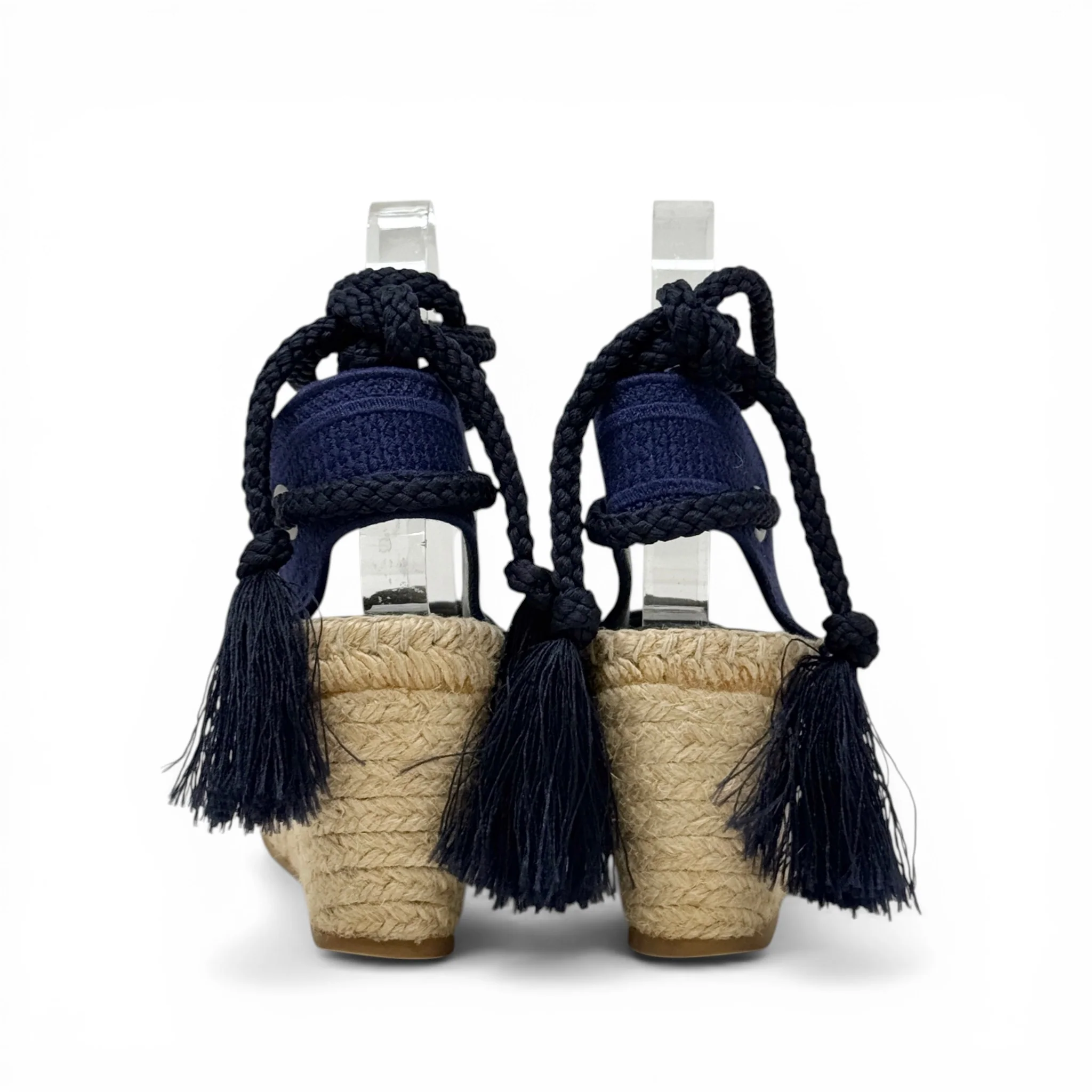 Dior Blue Granville Wedge Espadrilles 37 - Image 3