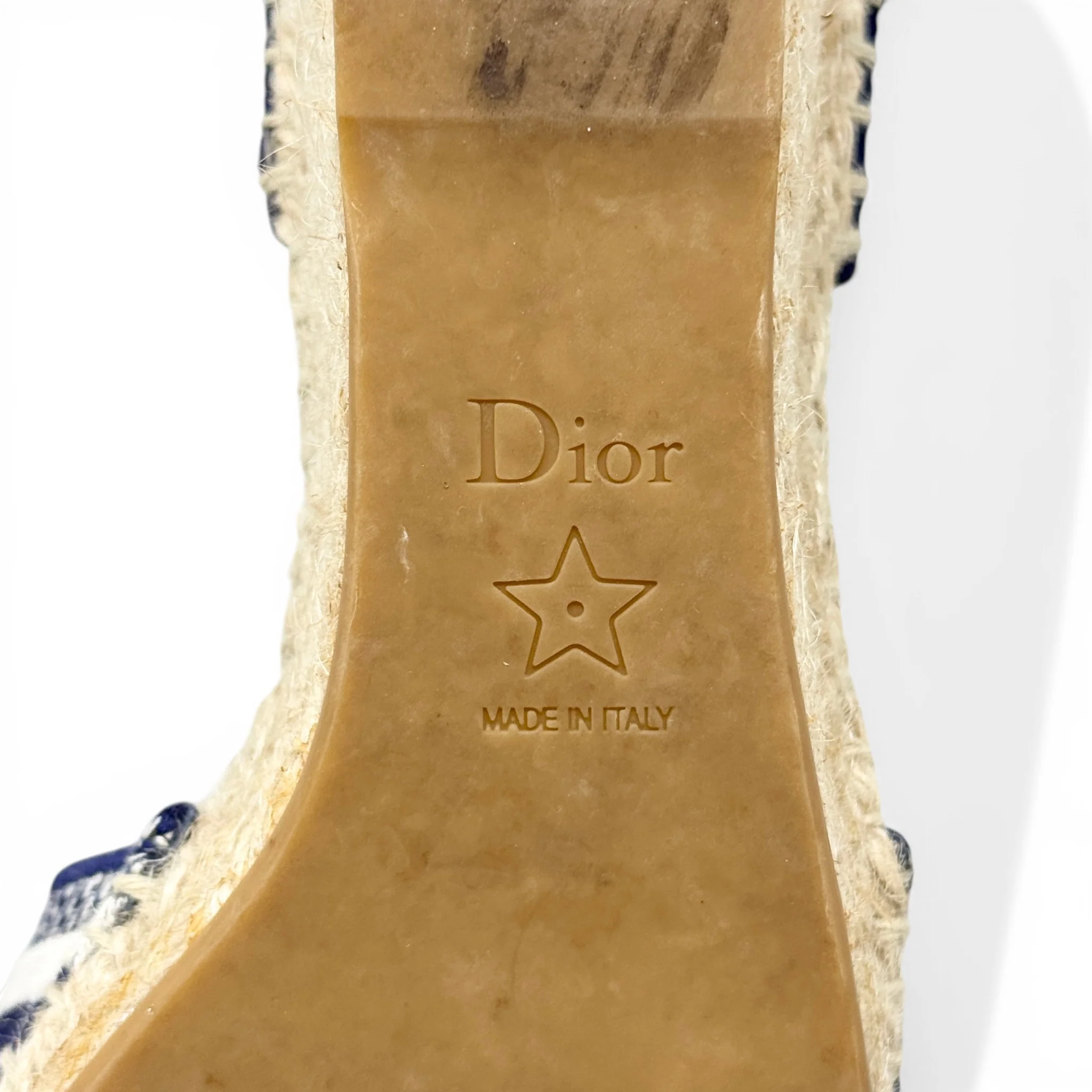 Dior Blue Granville Wedge Espadrilles 37 - Image 8