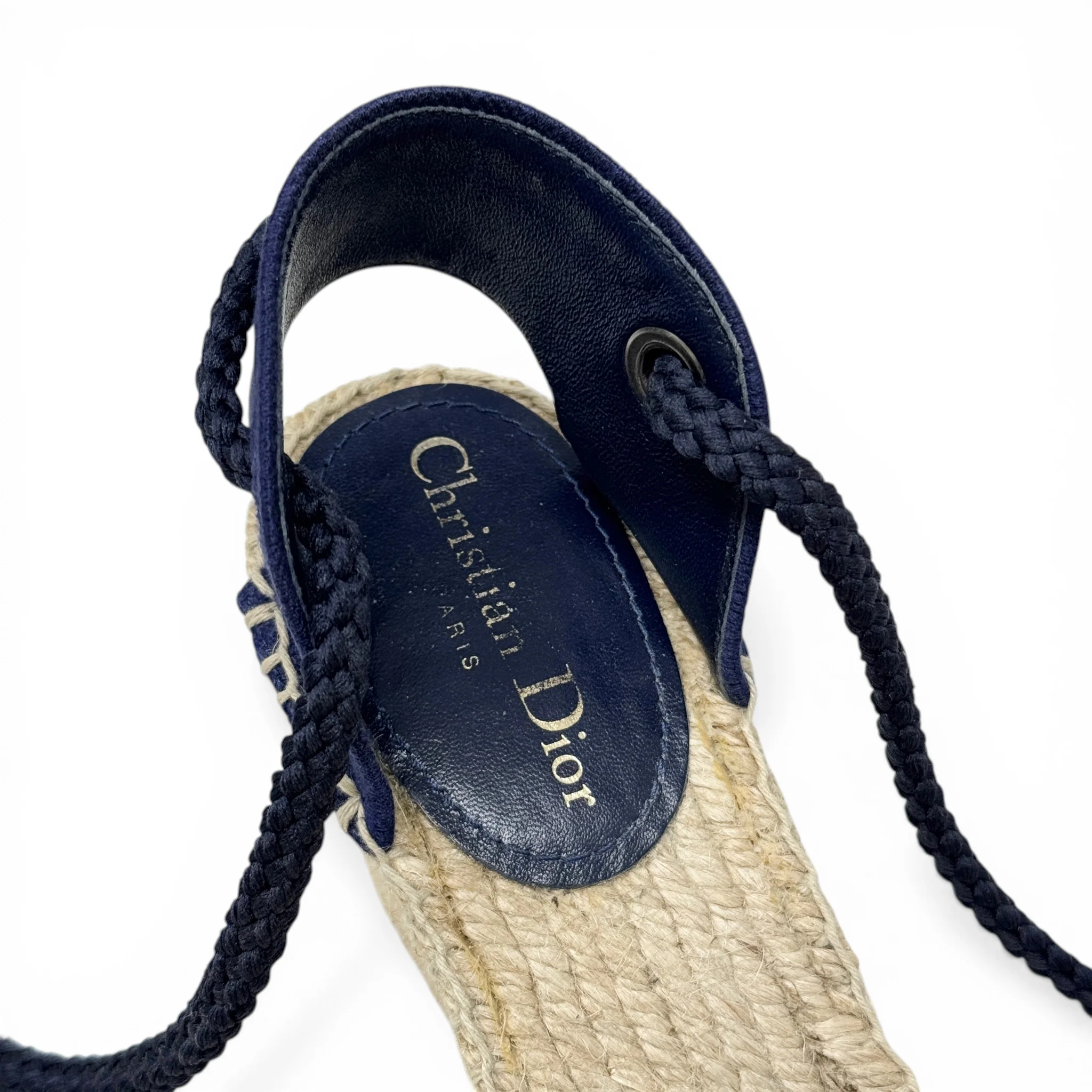 Dior Blue Granville Wedge Espadrilles 37 - Image 9