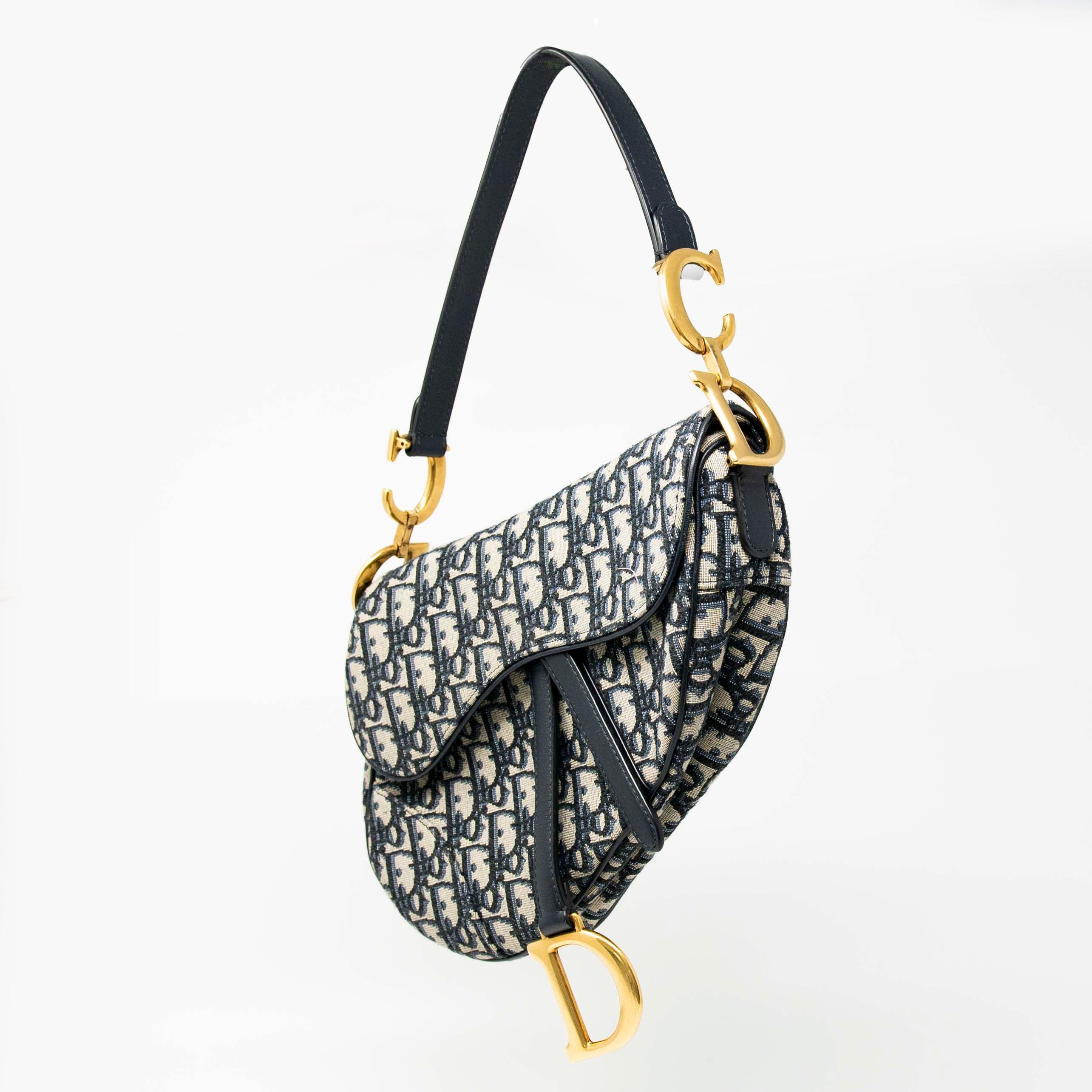Dior Blue Oblique Medium Saddle Bag - Image 2