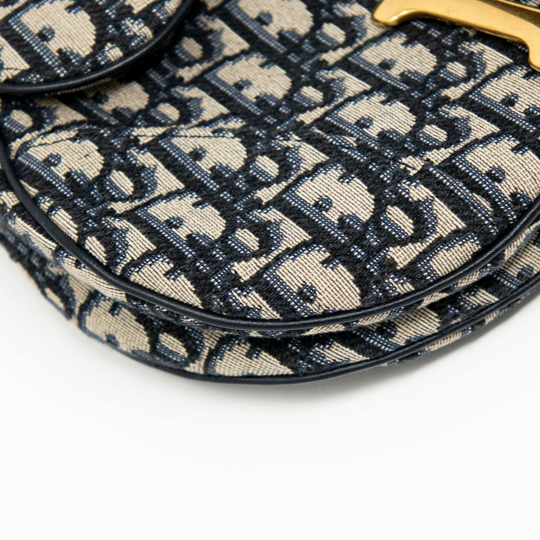 Dior Blue Oblique Medium Saddle Bag - Image 6