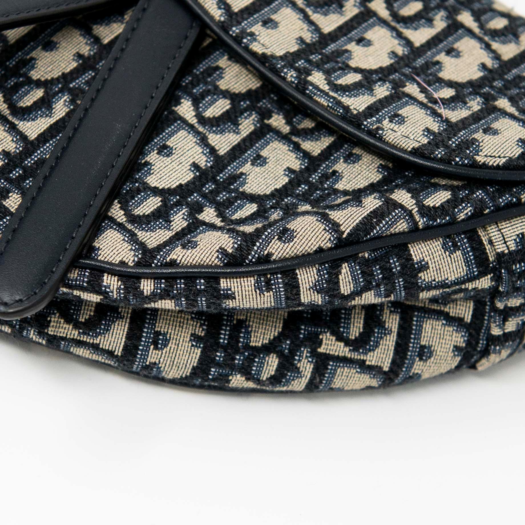 Dior Blue Oblique Medium Saddle Bag - Image 7