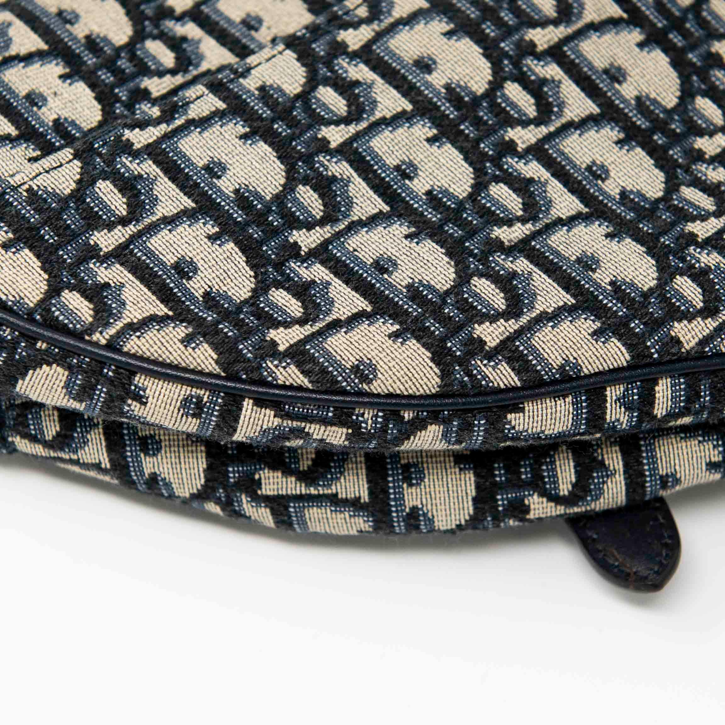 Dior Blue Oblique Medium Saddle Bag - Image 8