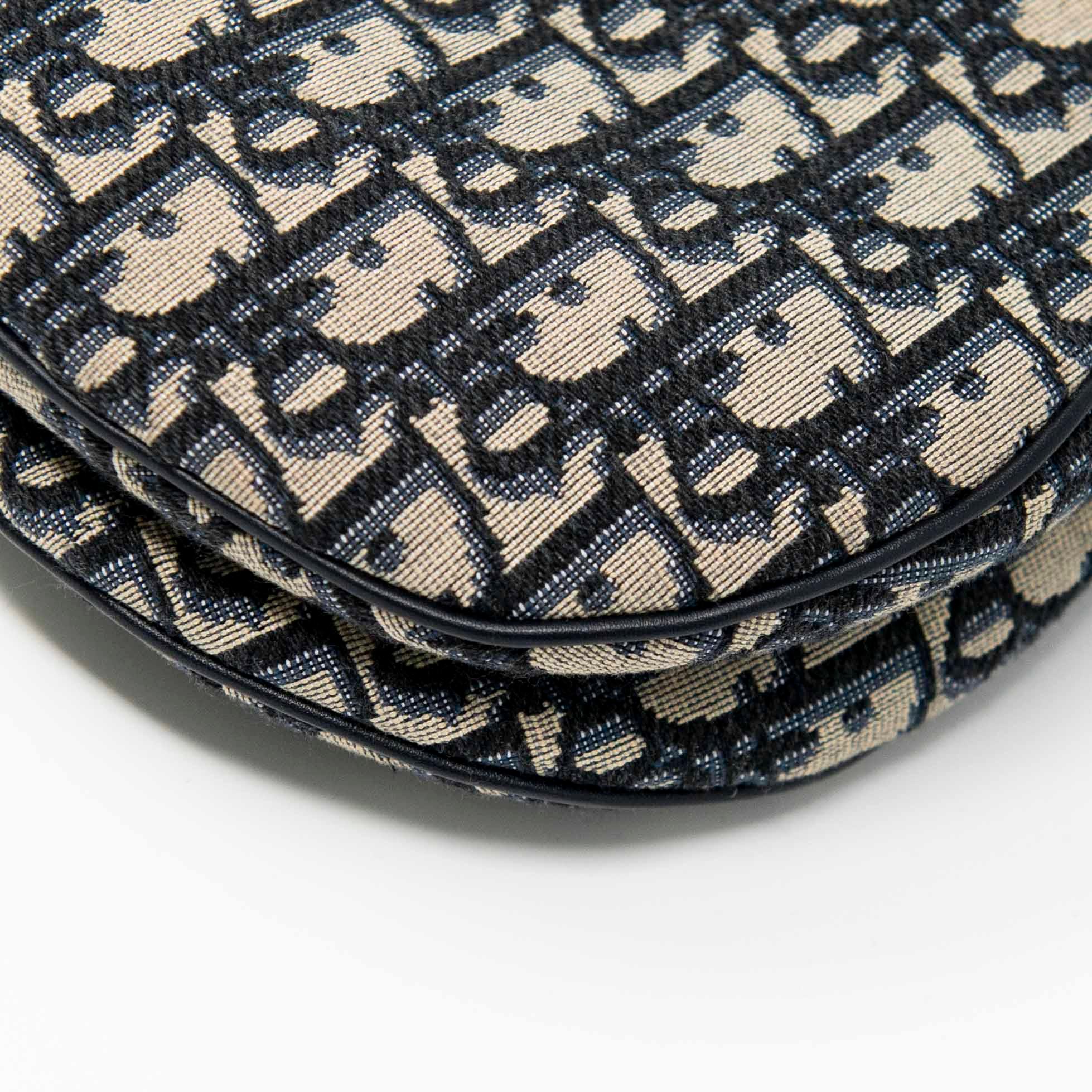 Dior Blue Oblique Medium Saddle Bag - Image 9