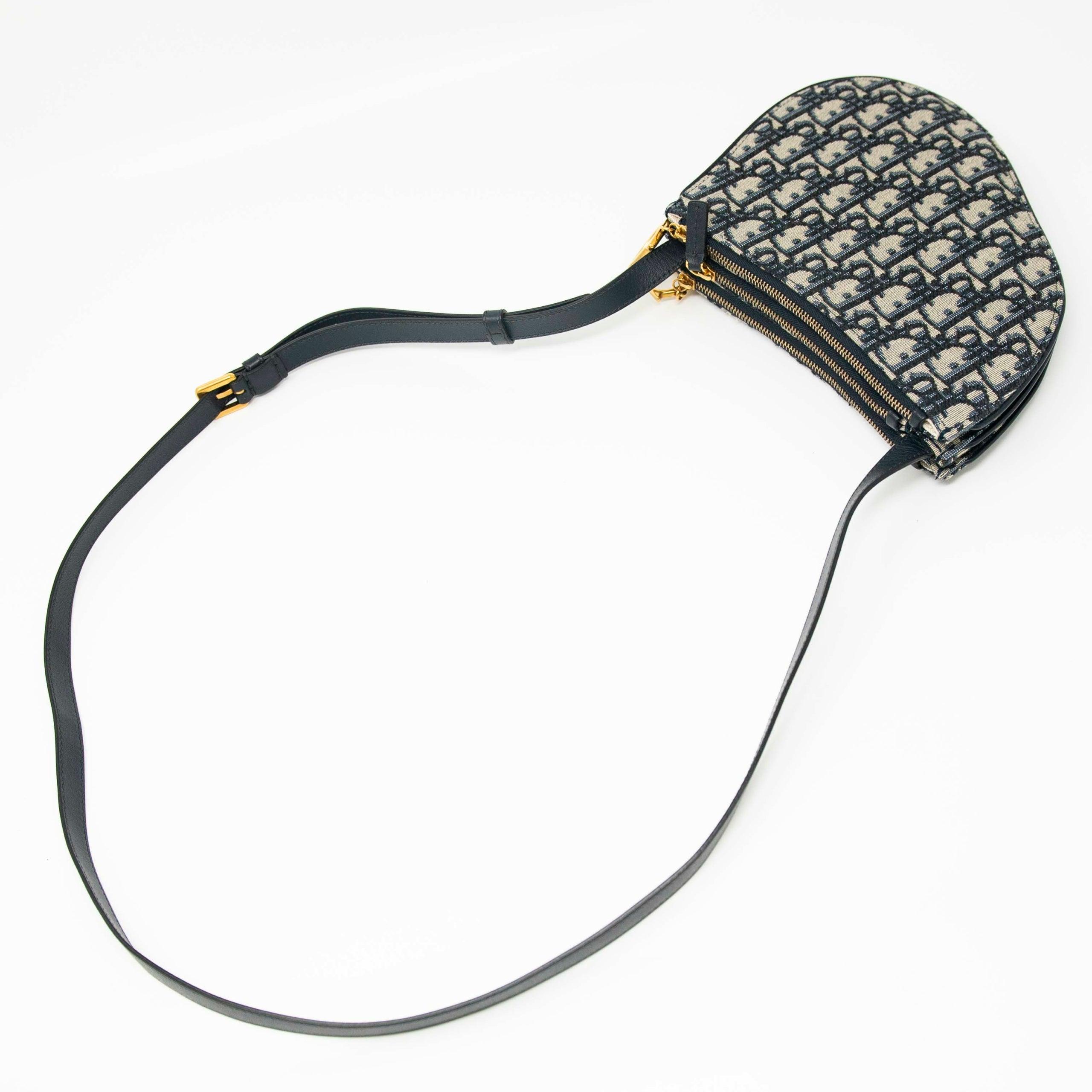 Dior Blue Oblique Triple Saddle Pouch - Image 11