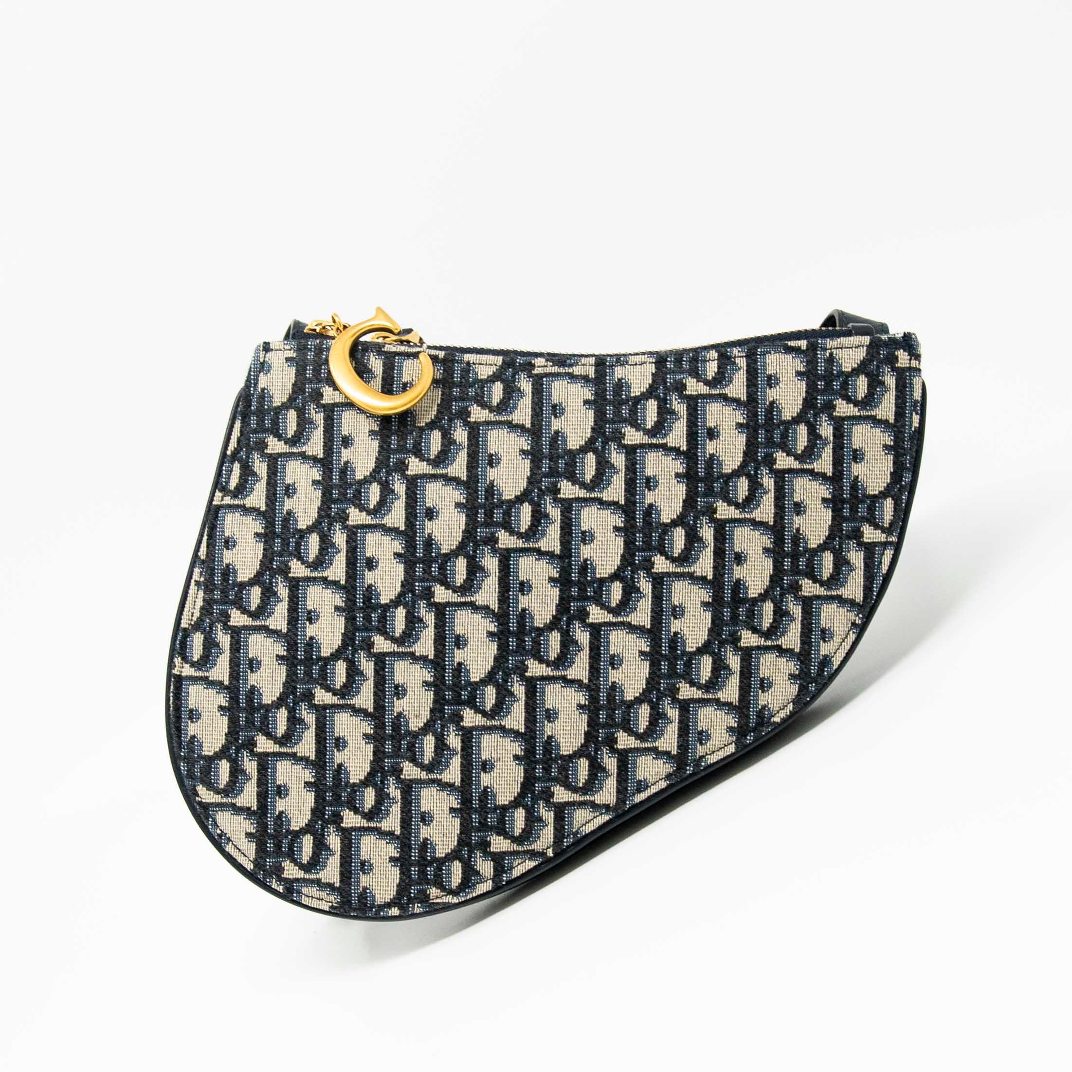 Dior Blue Oblique Triple Saddle Pouch - Image 3
