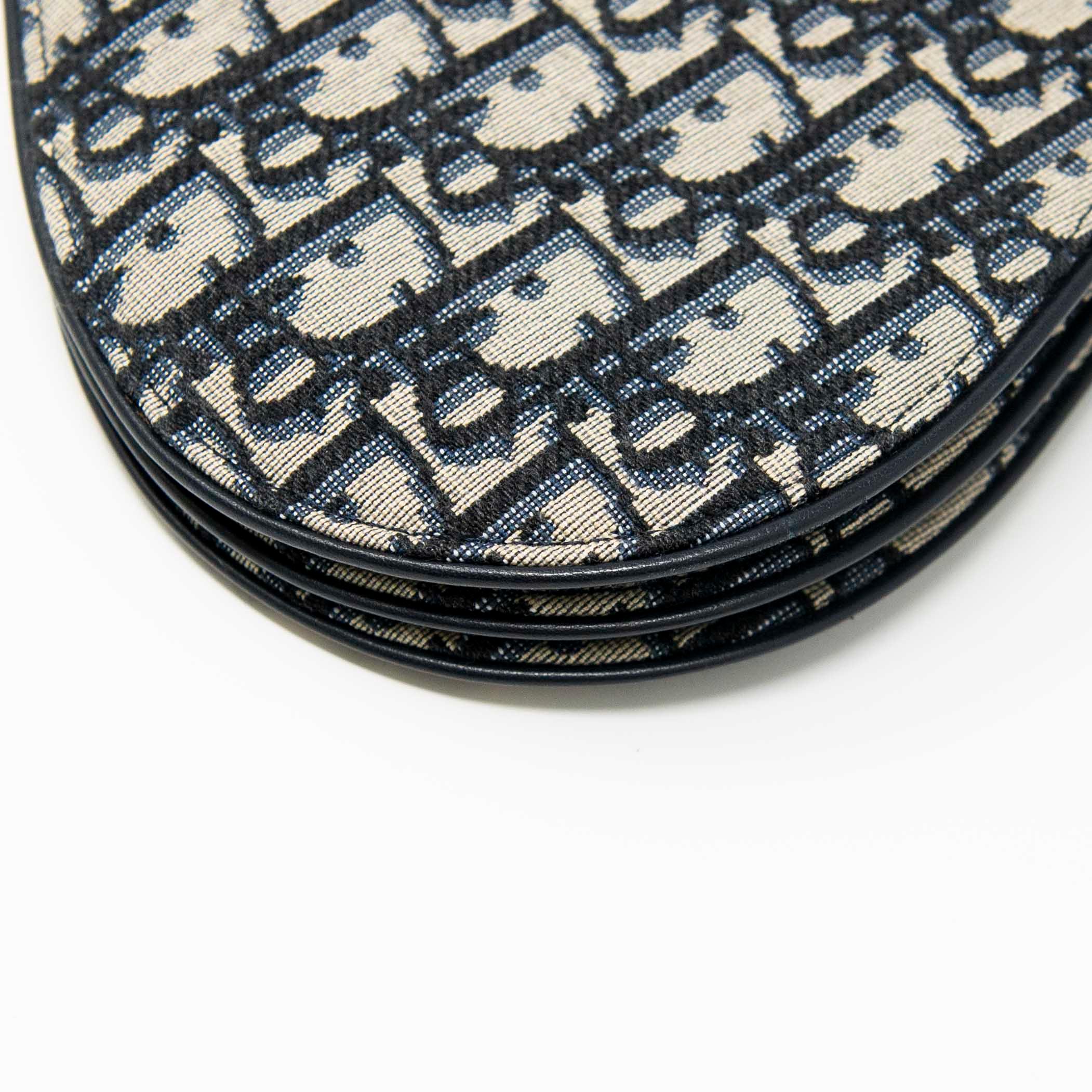 Dior Blue Oblique Triple Saddle Pouch - Image 5