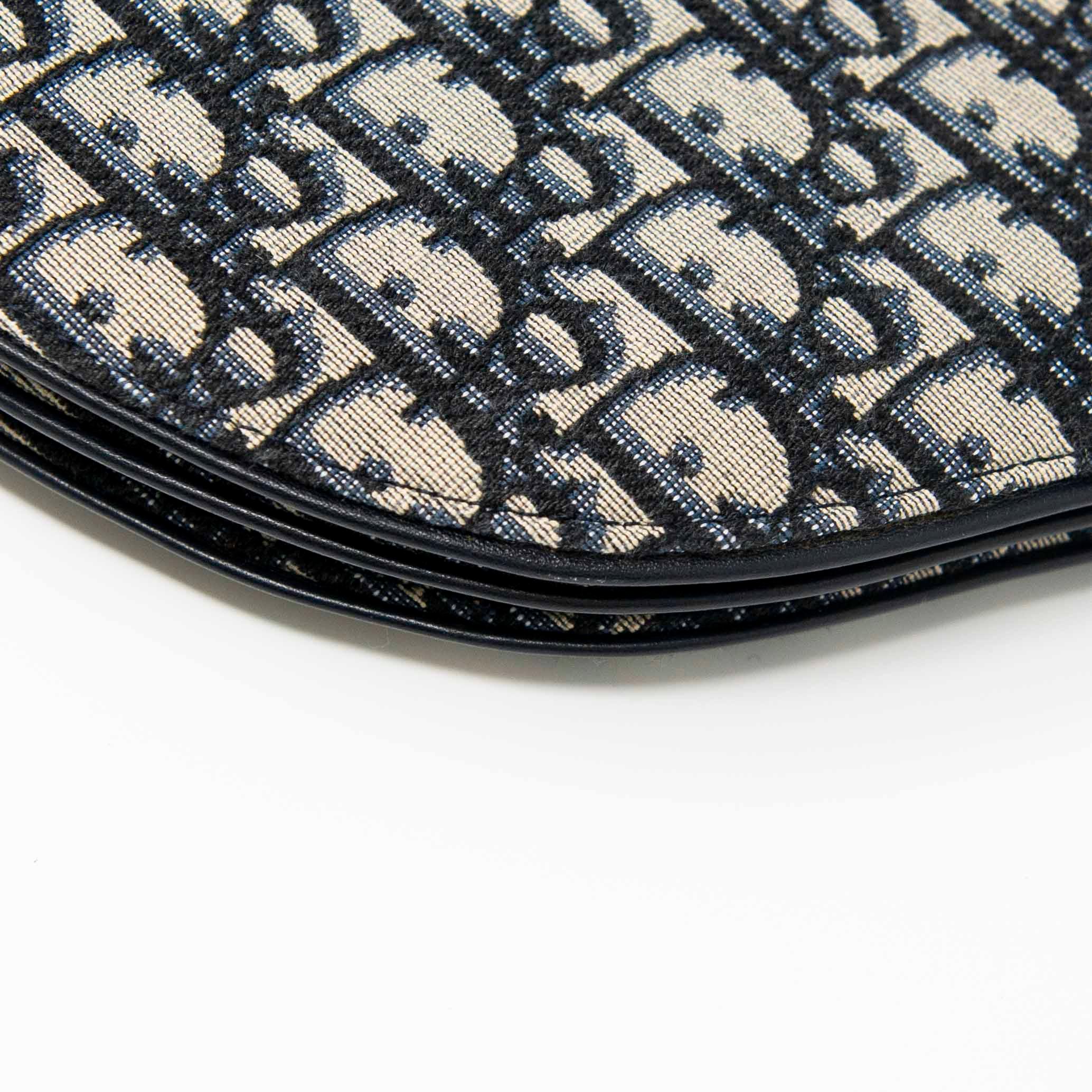 Dior Blue Oblique Triple Saddle Pouch - Image 6