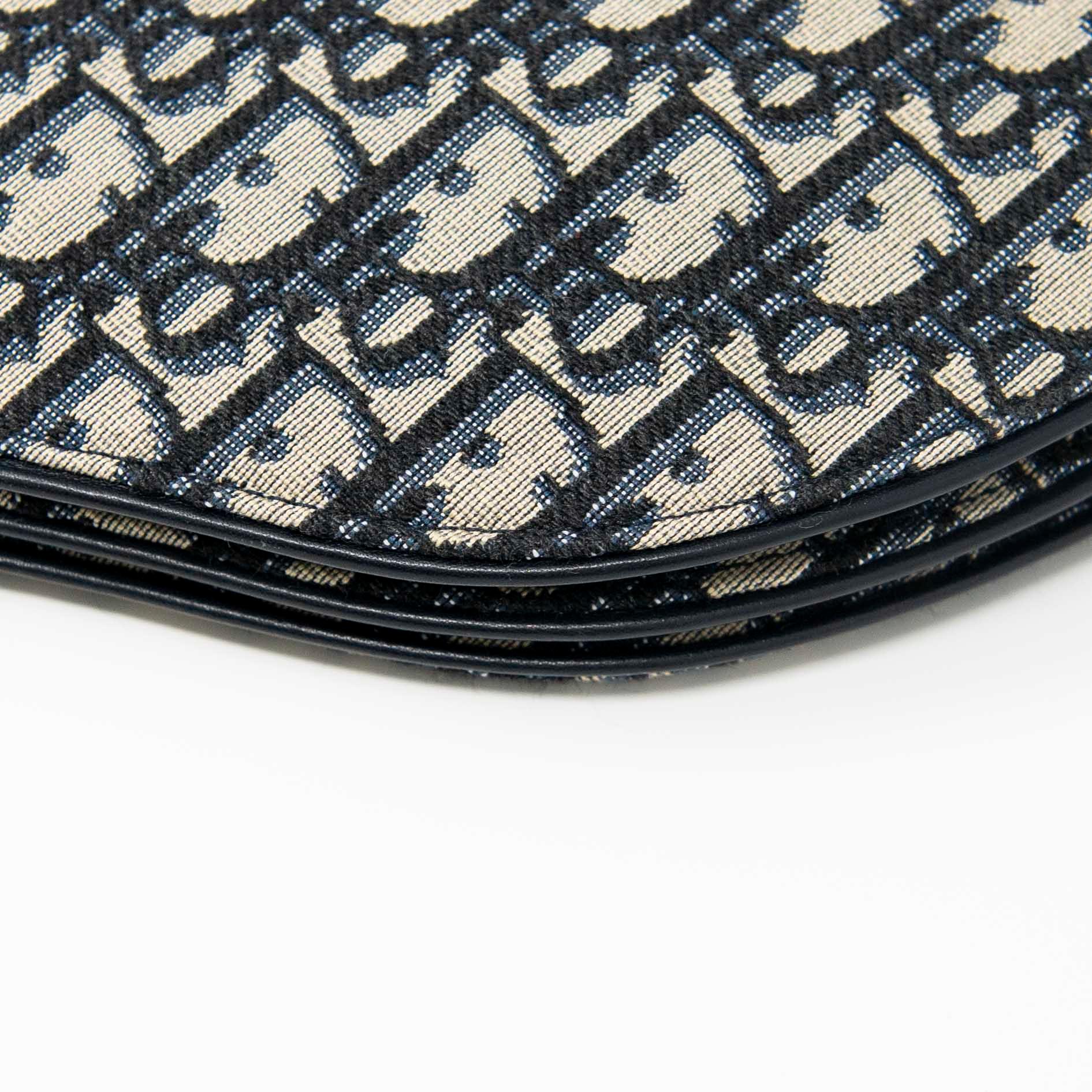 Dior Blue Oblique Triple Saddle Pouch - Image 8