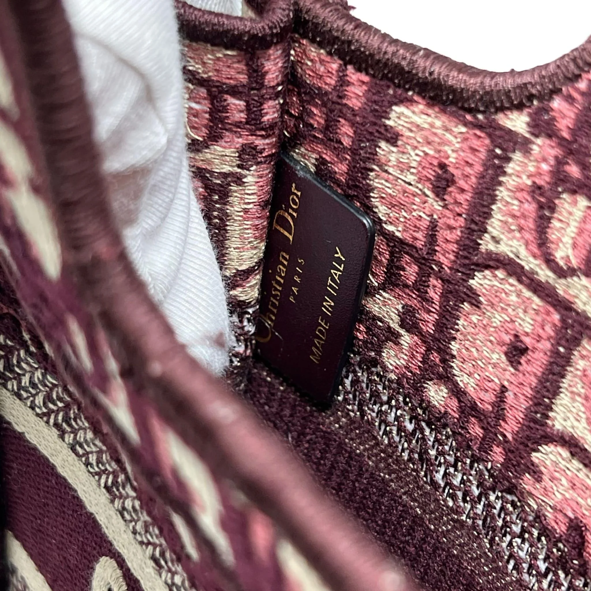 Dior Burgundy Mini Book Tote - Image 12