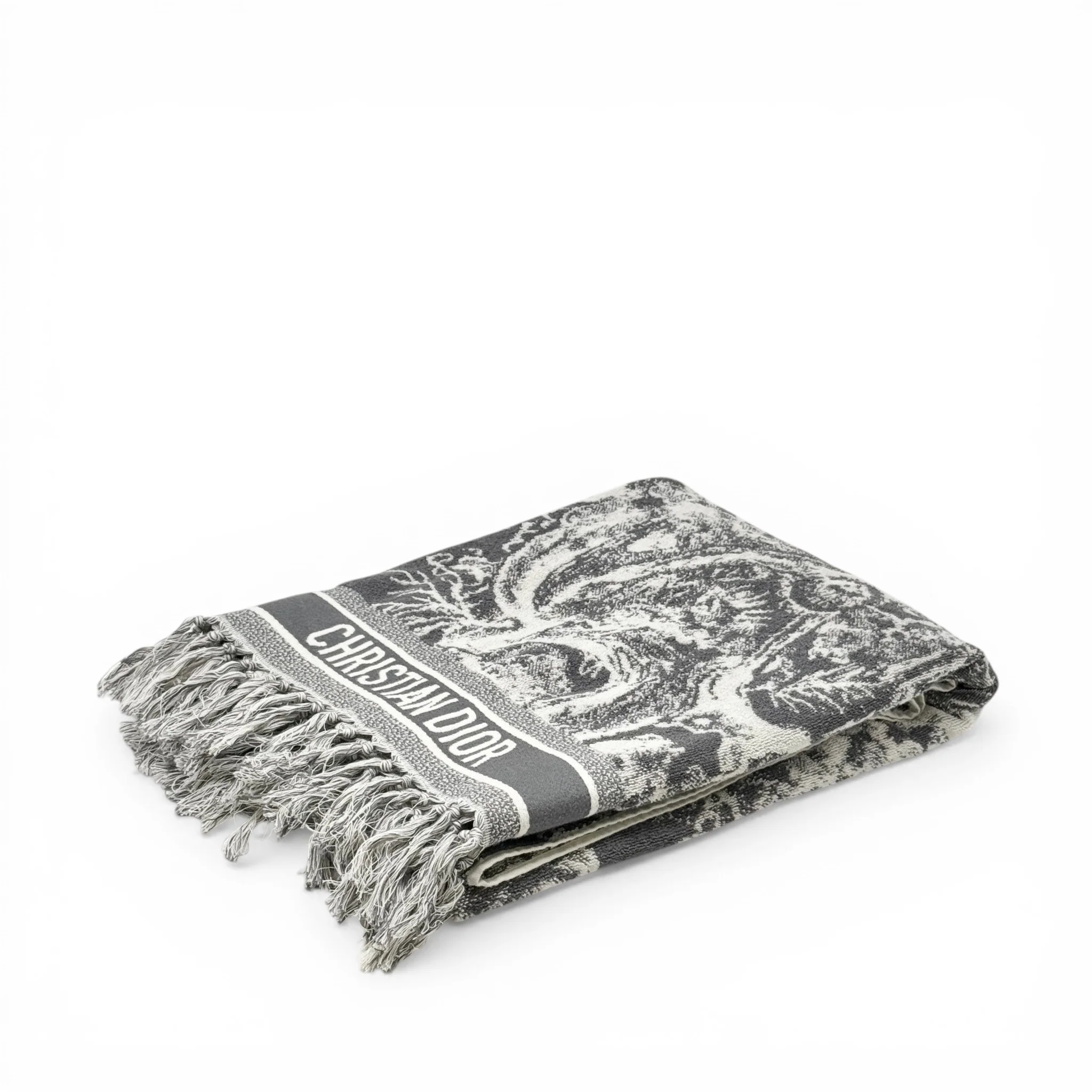Dior Grey Toile de Jouy Reverse Beach Towel - Image 3