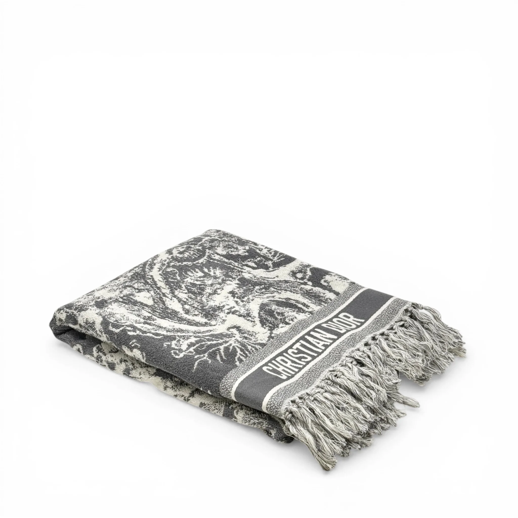 Dior Grey Toile de Jouy Reverse Beach Towel - Image 4